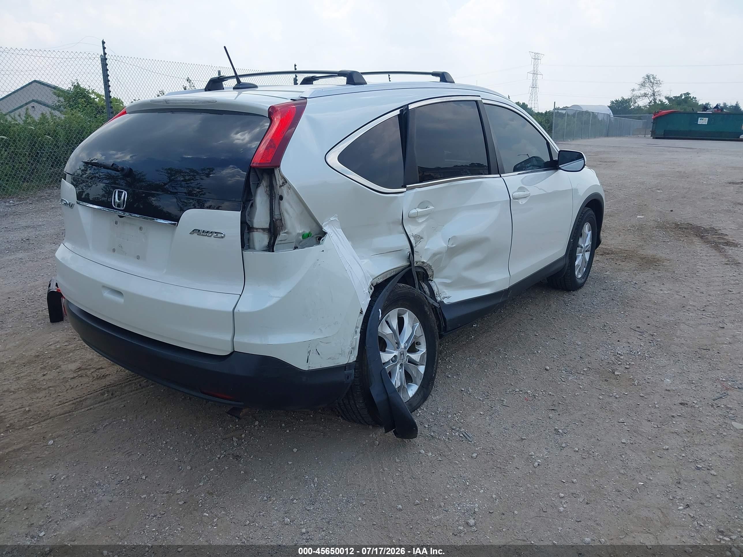 2012 Honda Cr-v Ex-l Белый vin: 5J6RM4H77CL073559