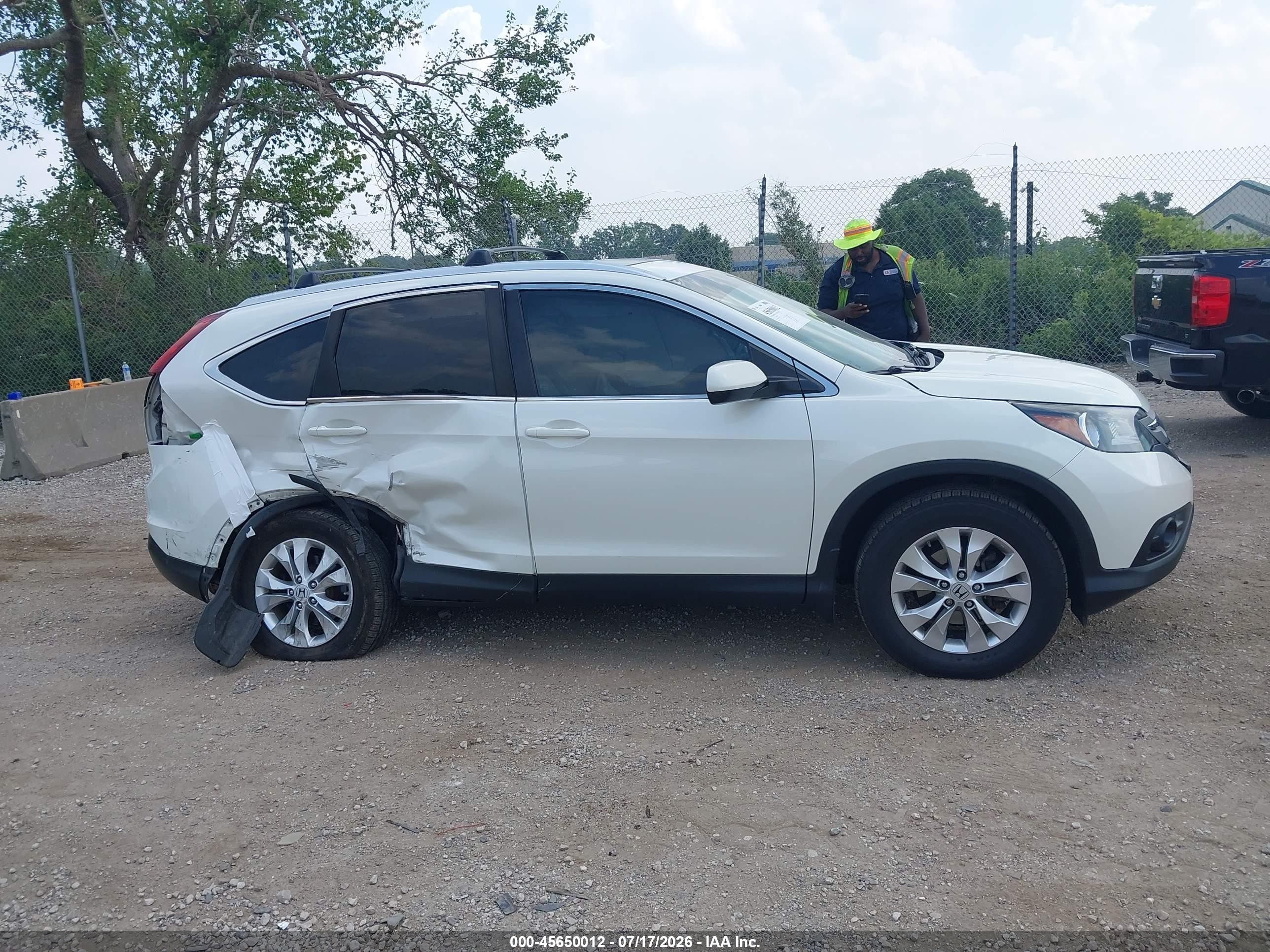 2012 Honda Cr-v Ex-l Белый vin: 5J6RM4H77CL073559