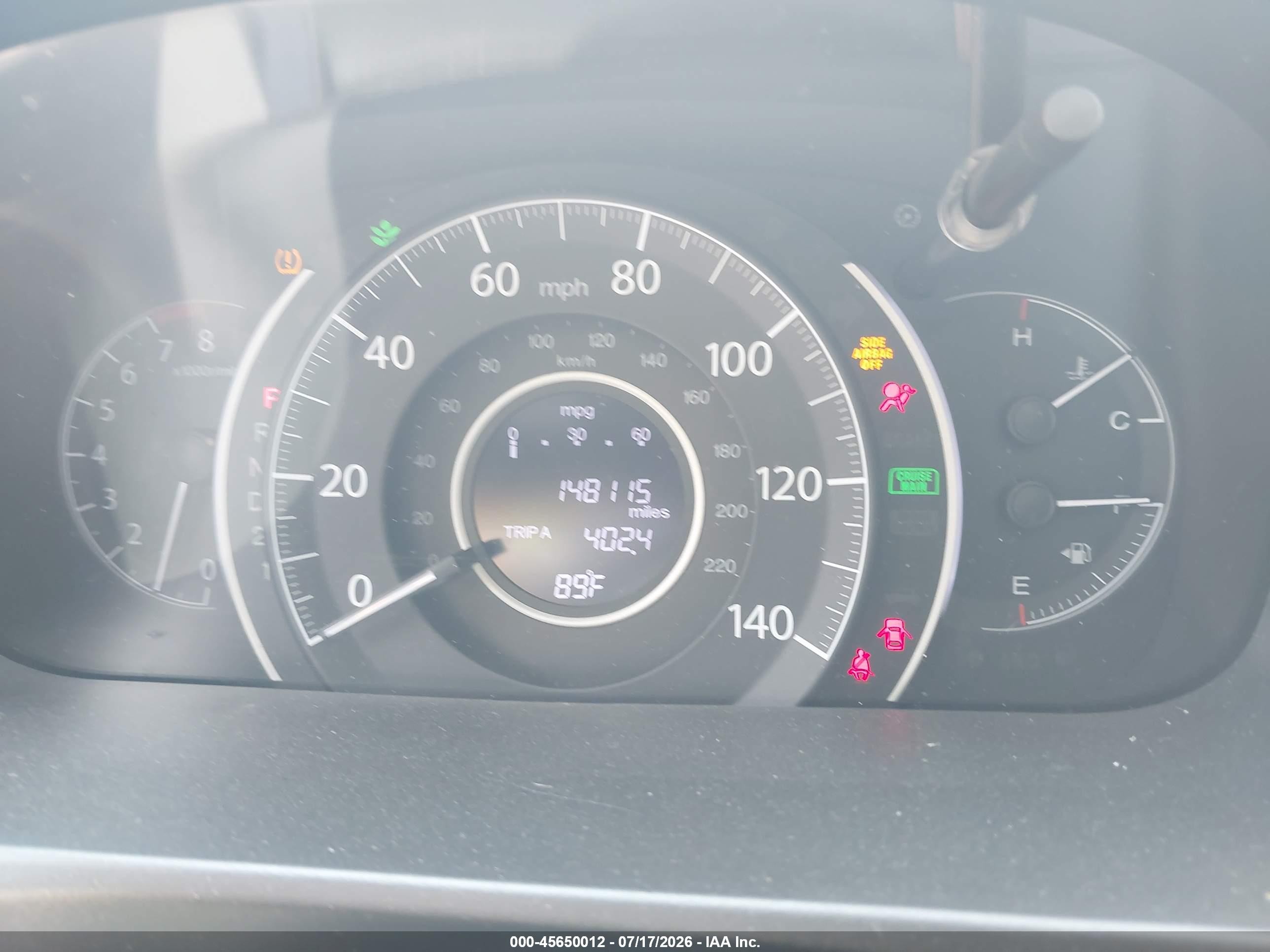 2012 Honda Cr-v Ex-l Белый vin: 5J6RM4H77CL073559
