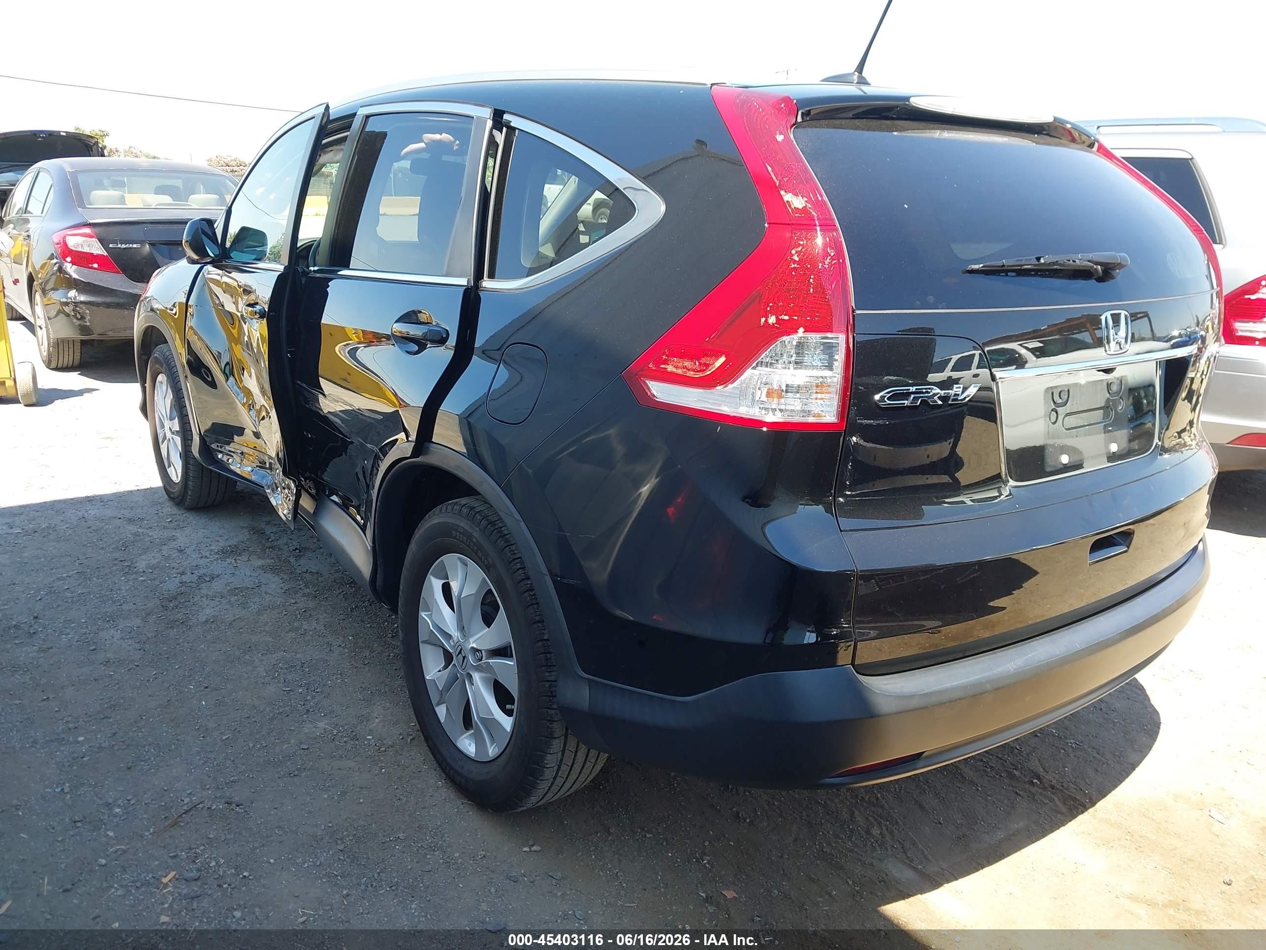 2013 Honda Cr-v Ex-l Black vin: 5J6RM4H77DL006154