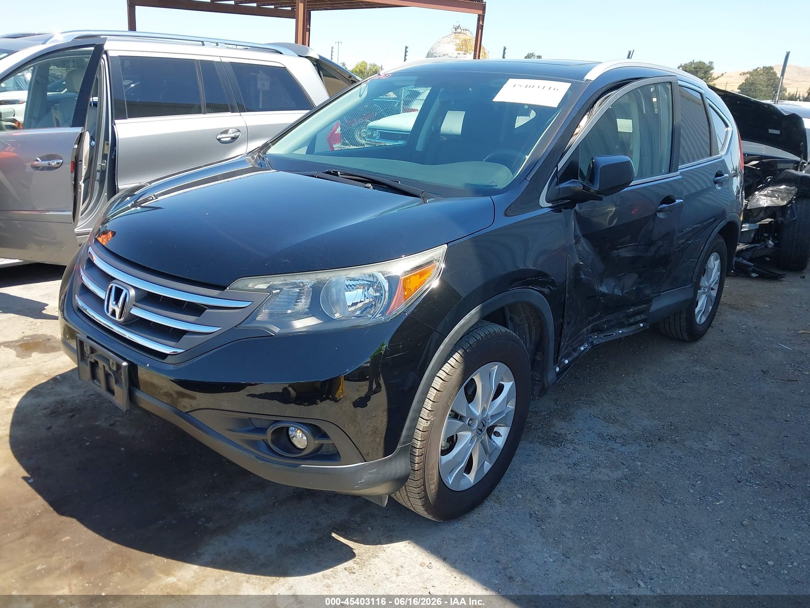 2013 Honda Cr-v Ex-l Black vin: 5J6RM4H77DL006154