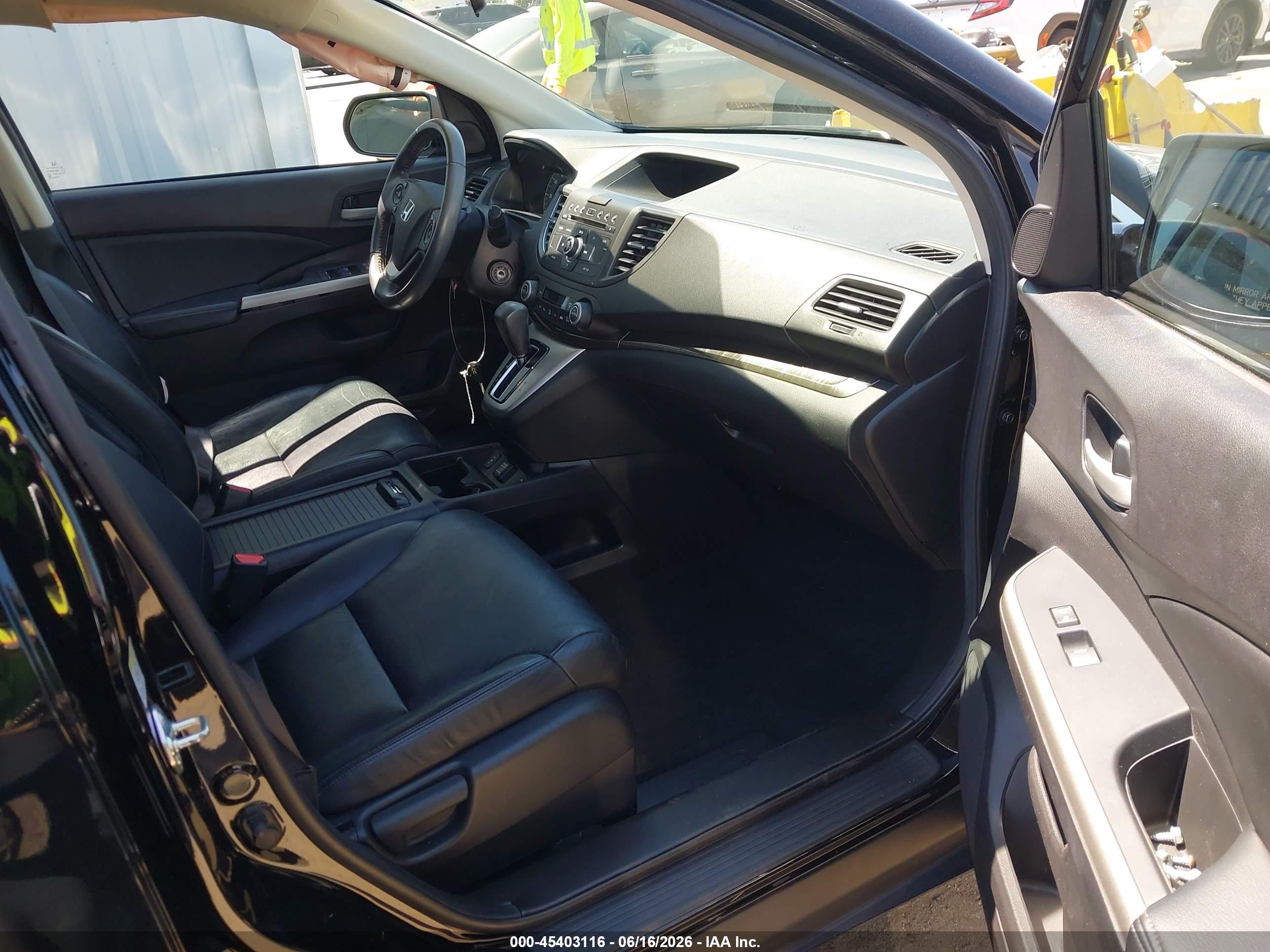 2013 Honda Cr-v Ex-l Black vin: 5J6RM4H77DL006154