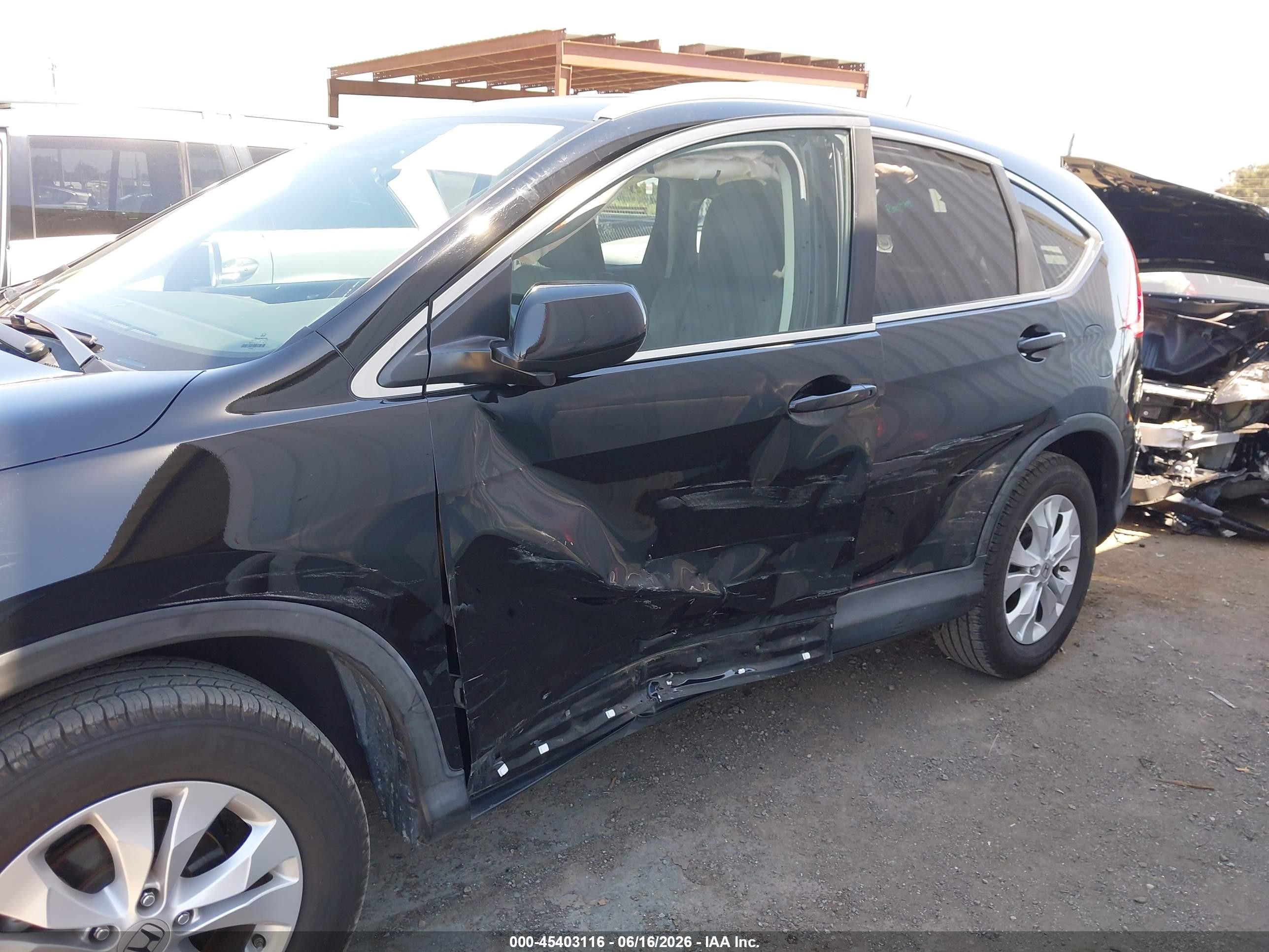 2013 Honda Cr-v Ex-l Black vin: 5J6RM4H77DL006154