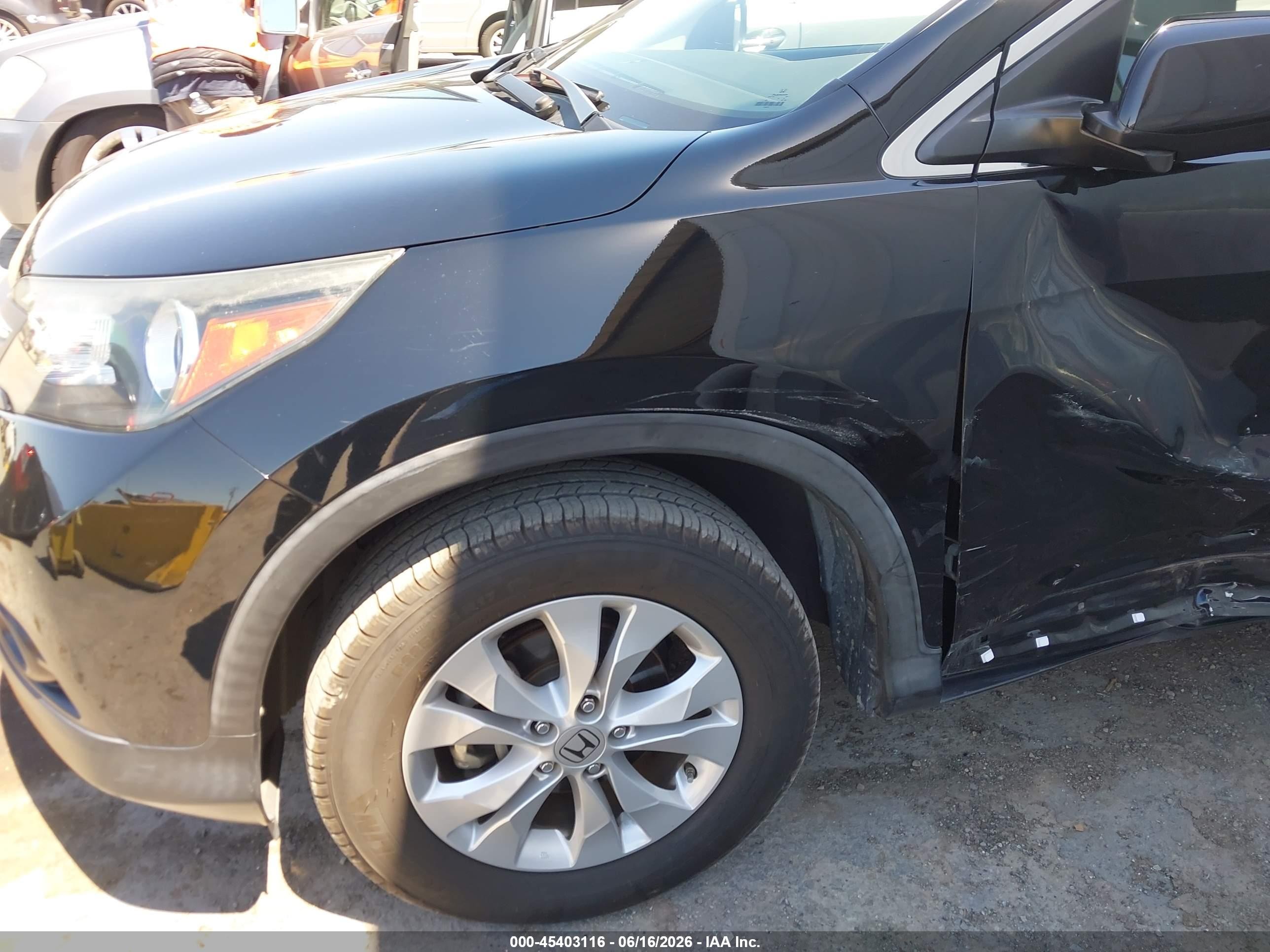 2013 Honda Cr-v Ex-l Black vin: 5J6RM4H77DL006154