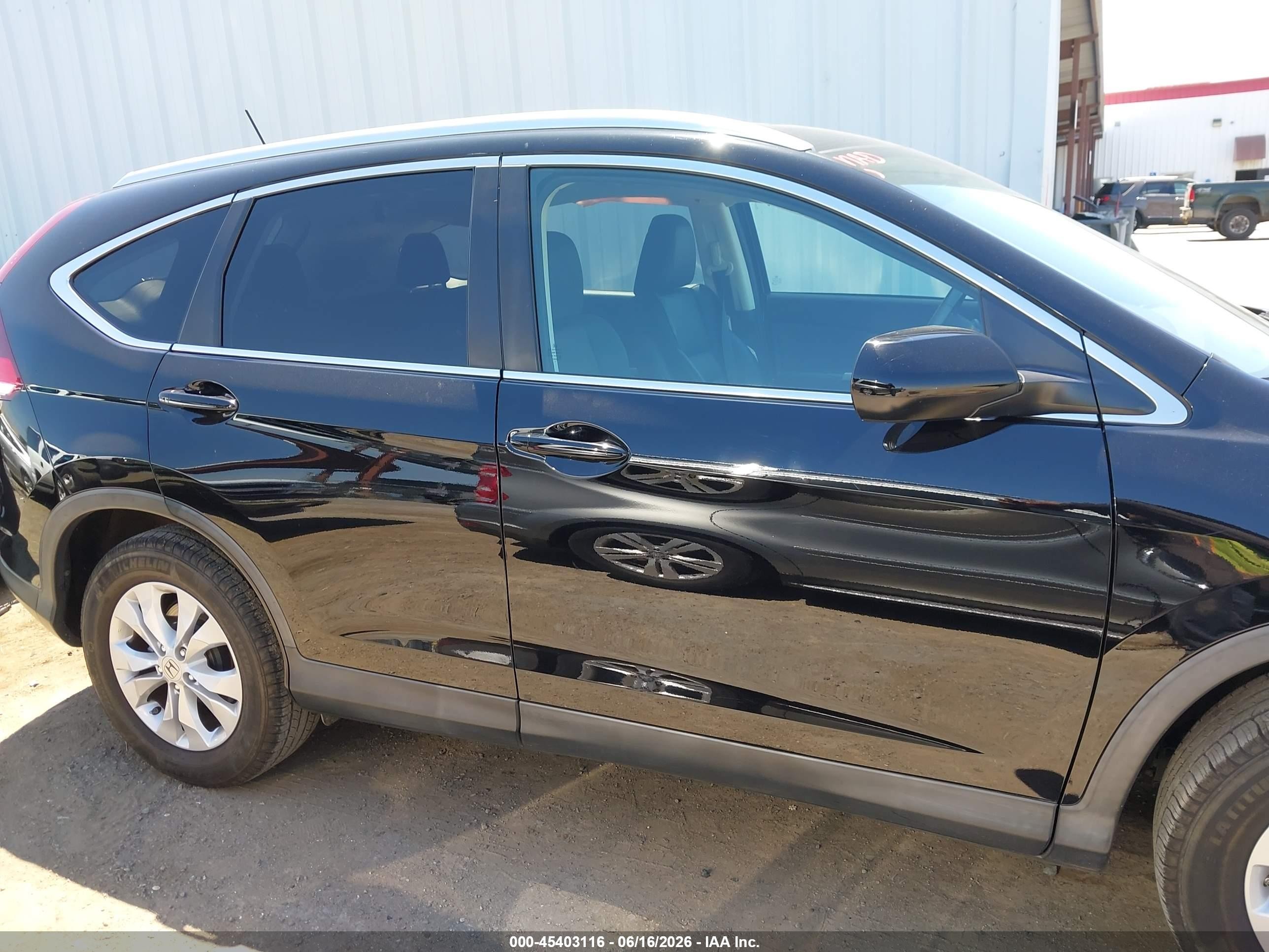 2013 Honda Cr-v Ex-l Black vin: 5J6RM4H77DL006154