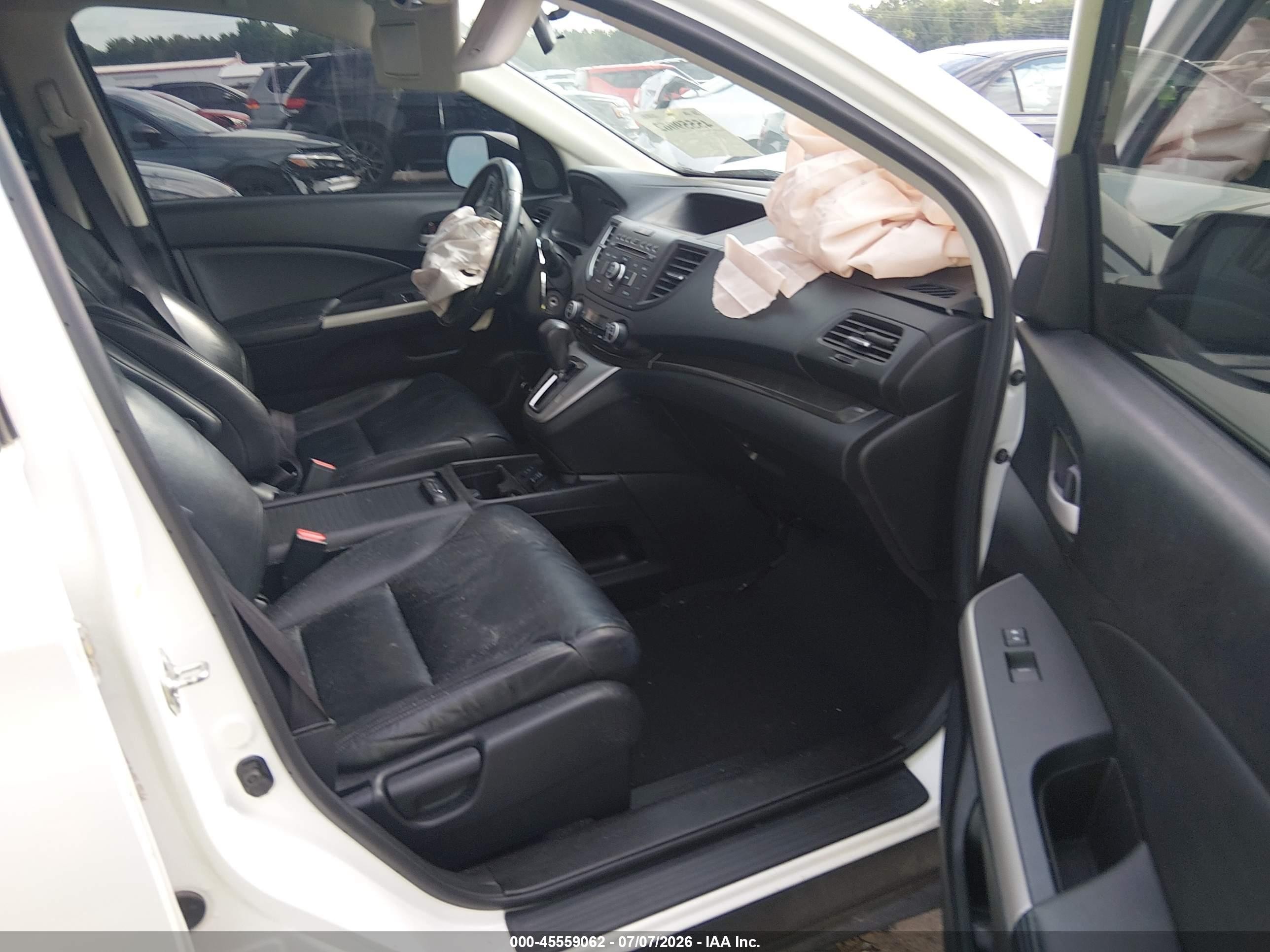 2013 Honda Cr-v Ex-l White vin: 5J6RM4H77DL023598