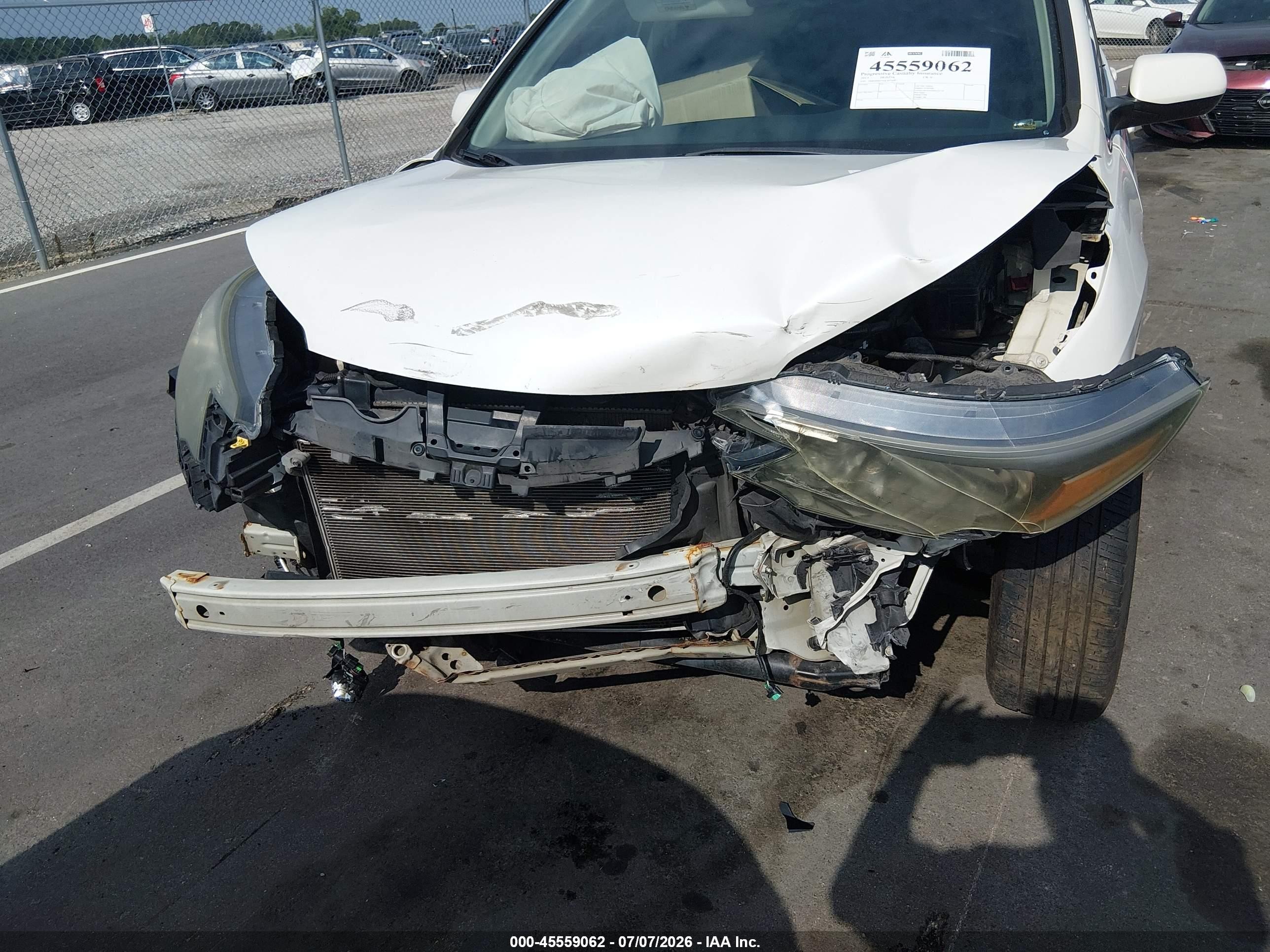 2013 Honda Cr-v Ex-l White vin: 5J6RM4H77DL023598