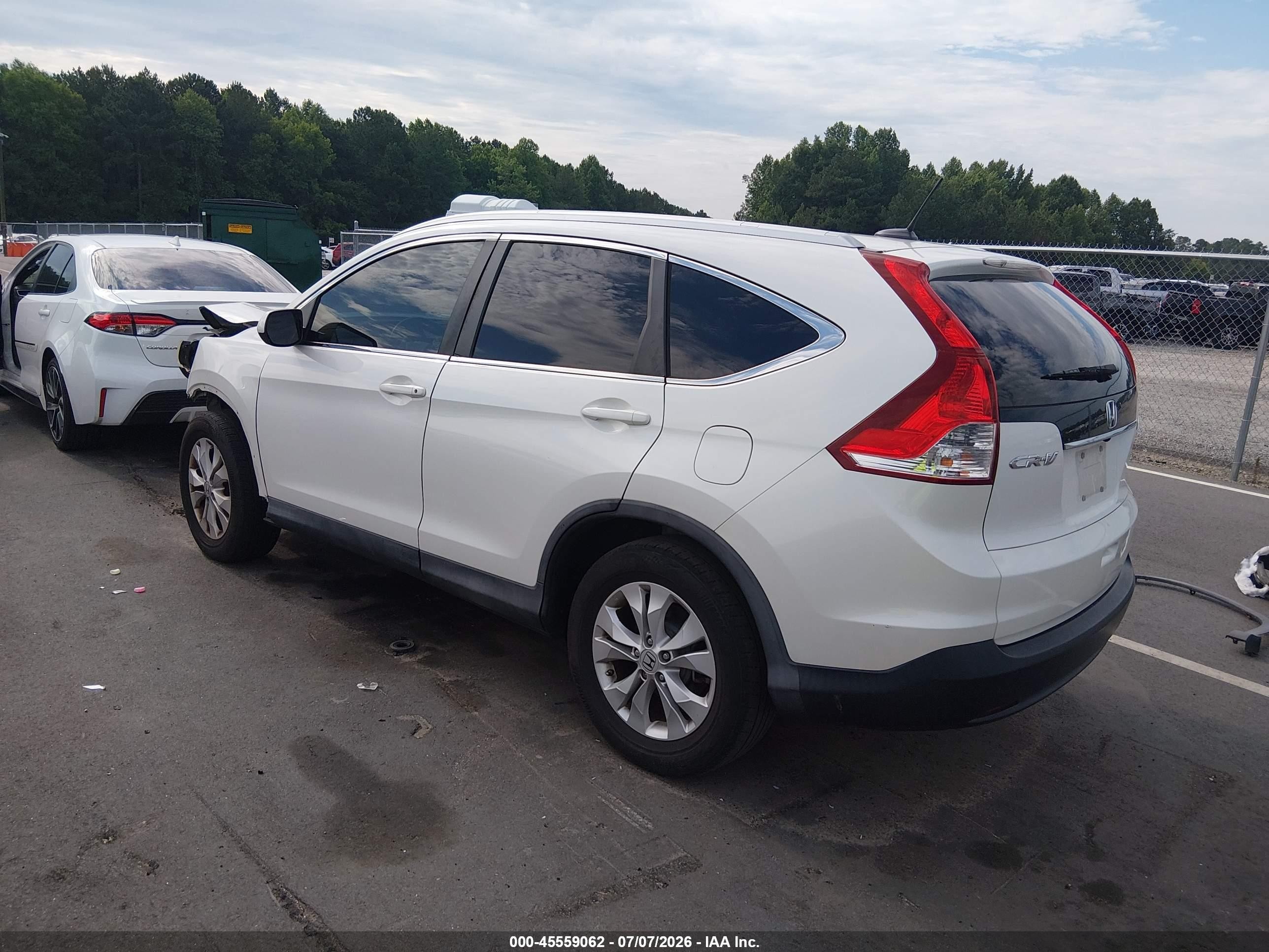 2013 Honda Cr-v Ex-l White vin: 5J6RM4H77DL023598