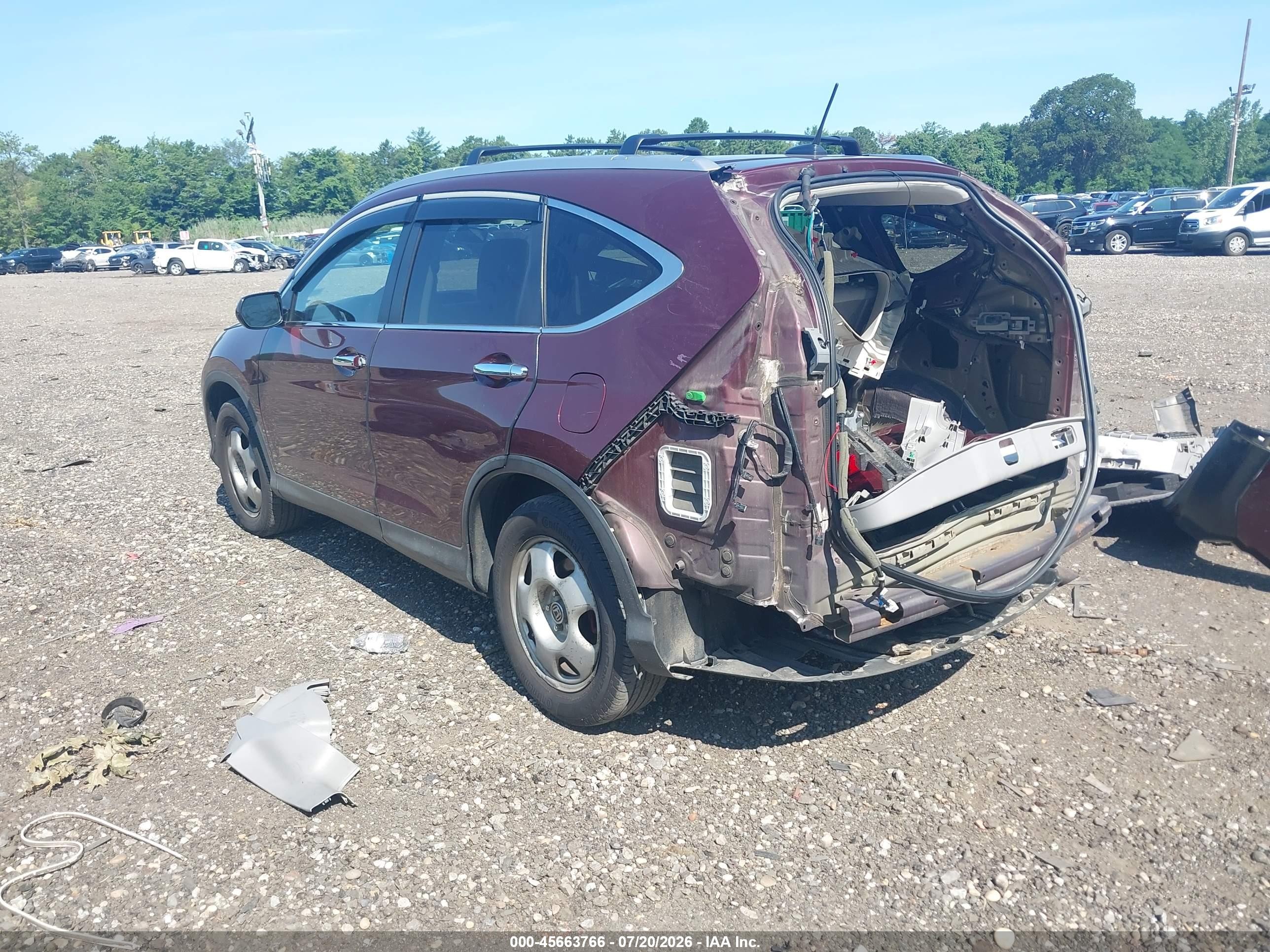 2013 Honda Cr-v Ex-l Maroon vin: 5J6RM4H77DL026310