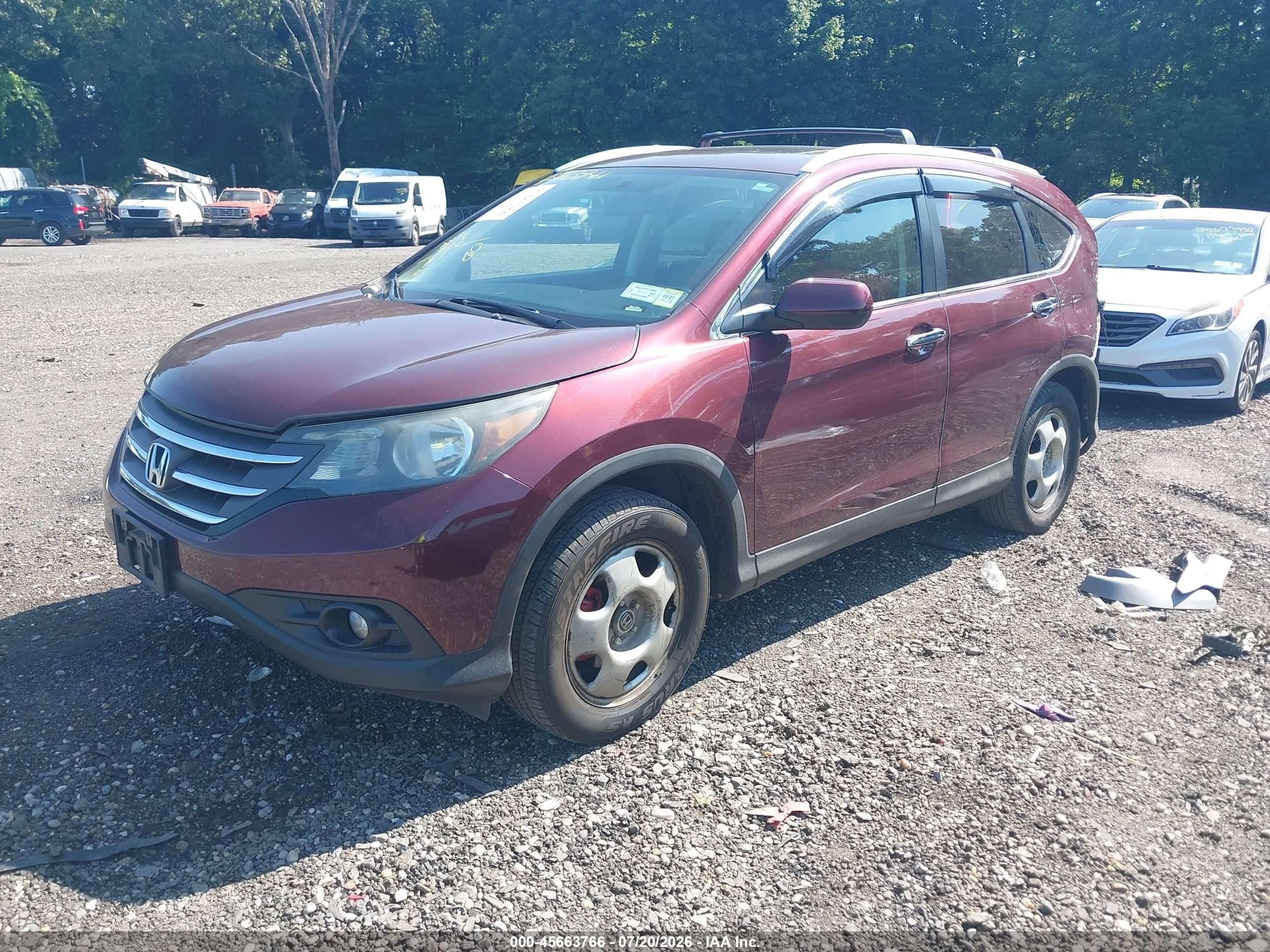 2013 Honda Cr-v Ex-l Maroon vin: 5J6RM4H77DL026310