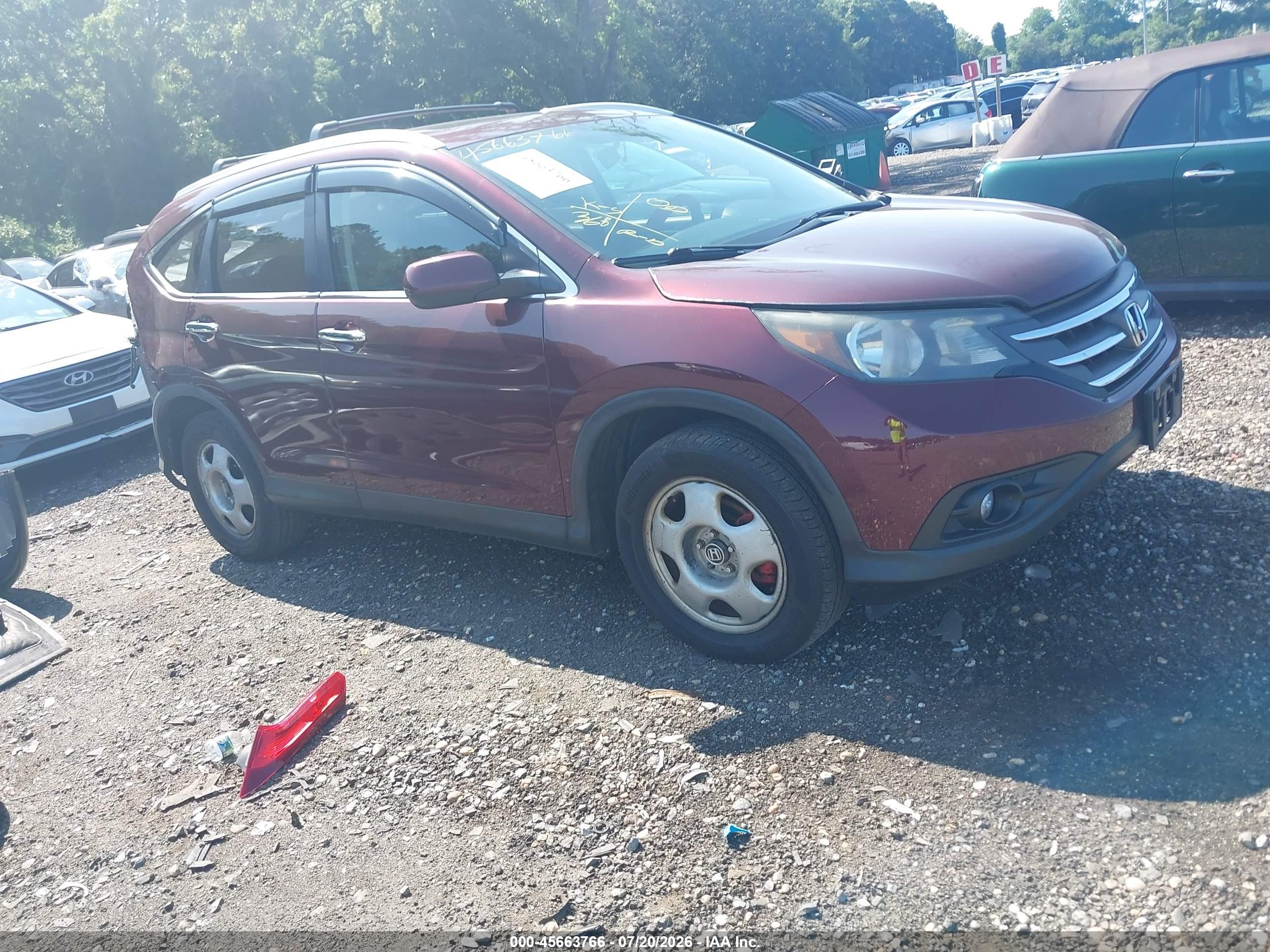 2013 Honda Cr-v Ex-l Maroon vin: 5J6RM4H77DL026310