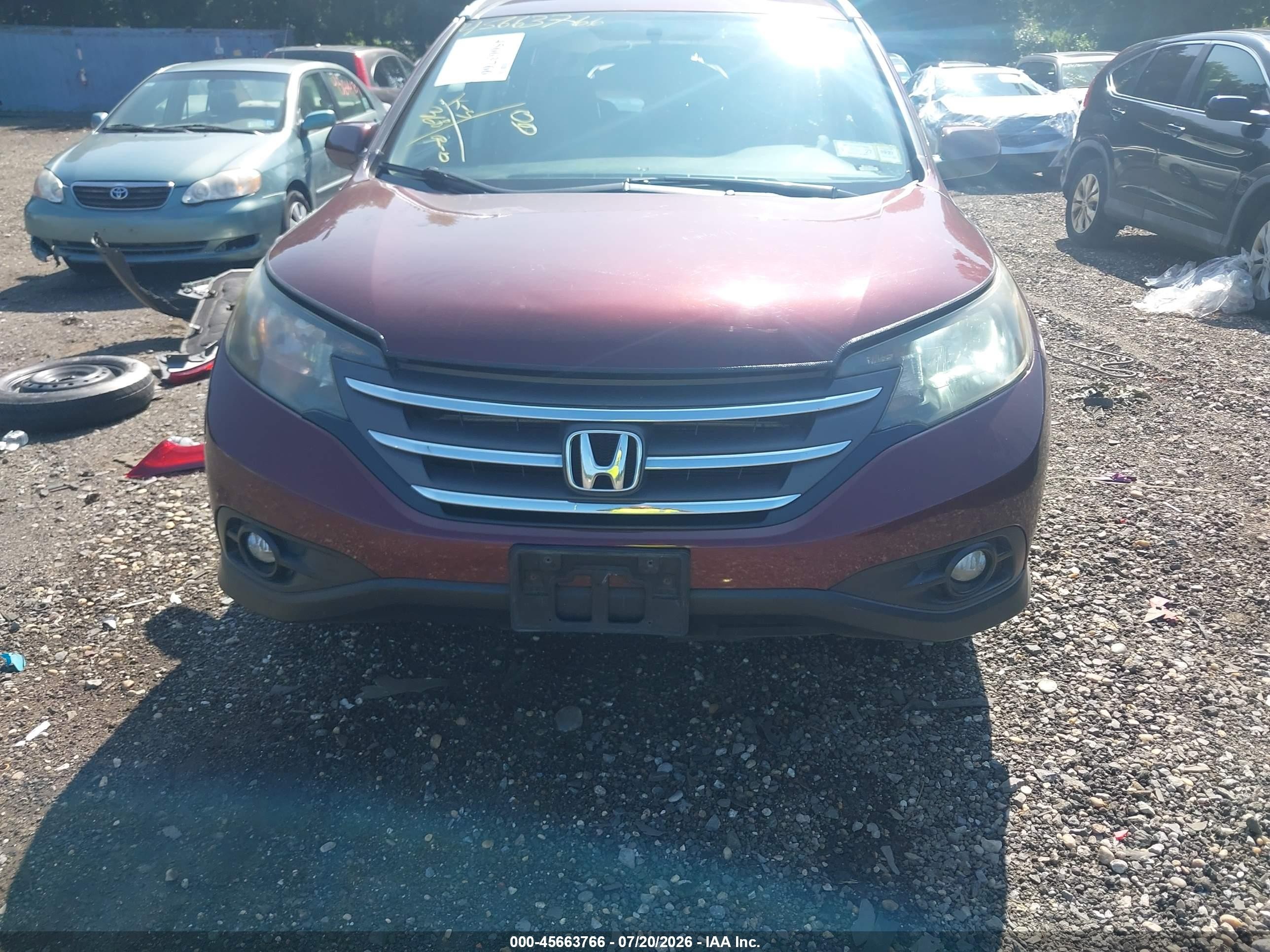 2013 Honda Cr-v Ex-l Maroon vin: 5J6RM4H77DL026310