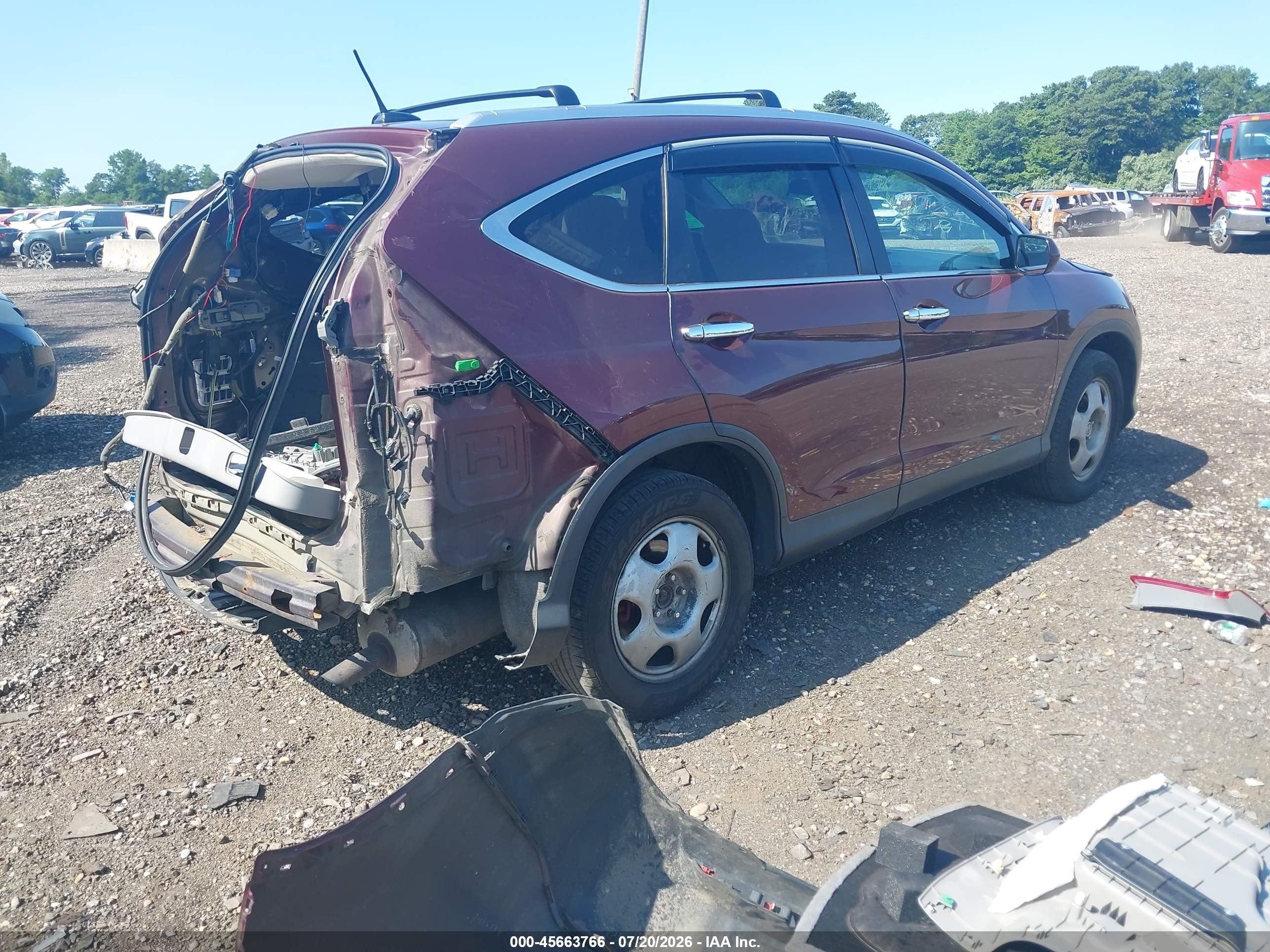 2013 Honda Cr-v Ex-l Maroon vin: 5J6RM4H77DL026310