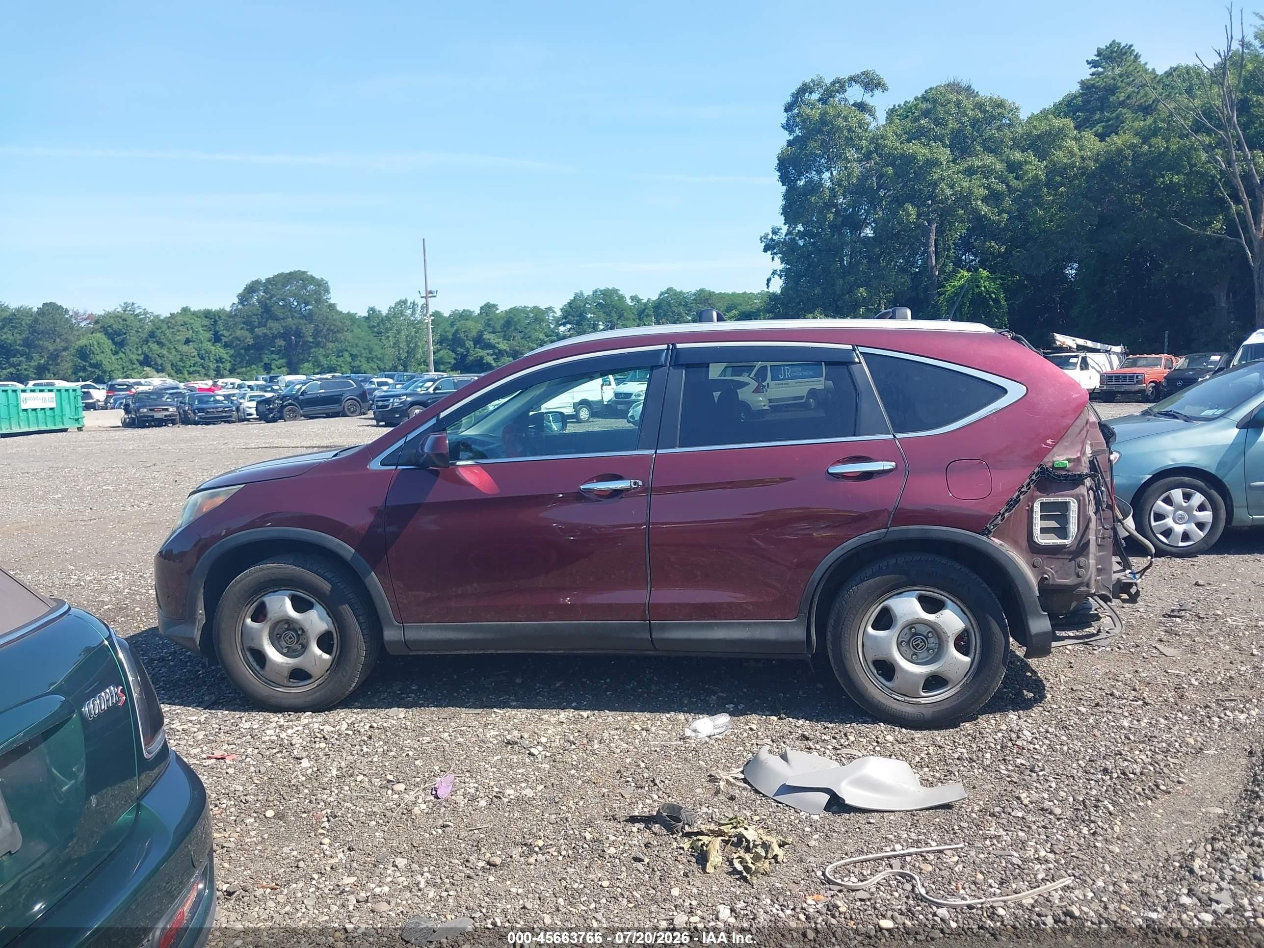 2013 Honda Cr-v Ex-l Maroon vin: 5J6RM4H77DL026310