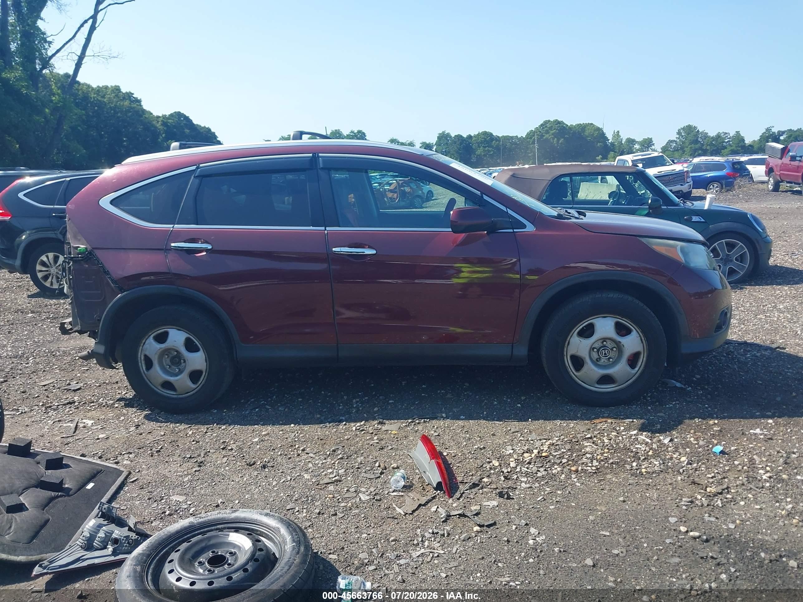 2013 Honda Cr-v Ex-l Maroon vin: 5J6RM4H77DL026310