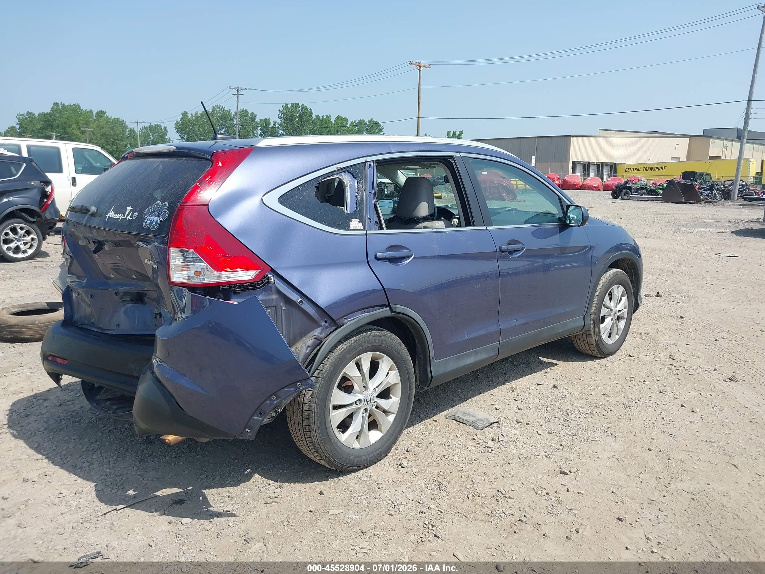 2013 Honda Cr-v Ex-l Navy vin: 5J6RM4H77DL029949