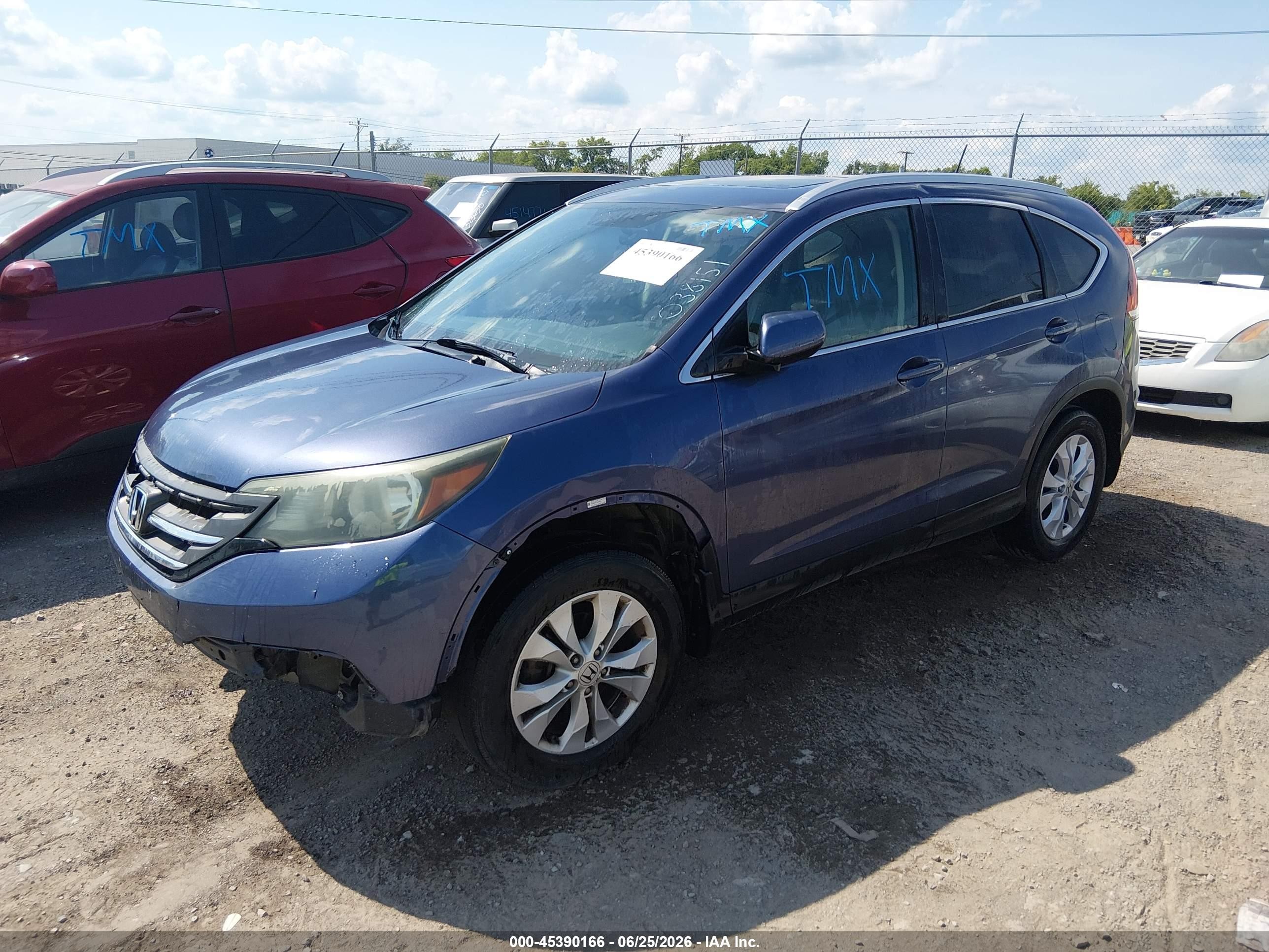 2013 Honda Cr-v Ex-l Blue vin: 5J6RM4H77DL038151