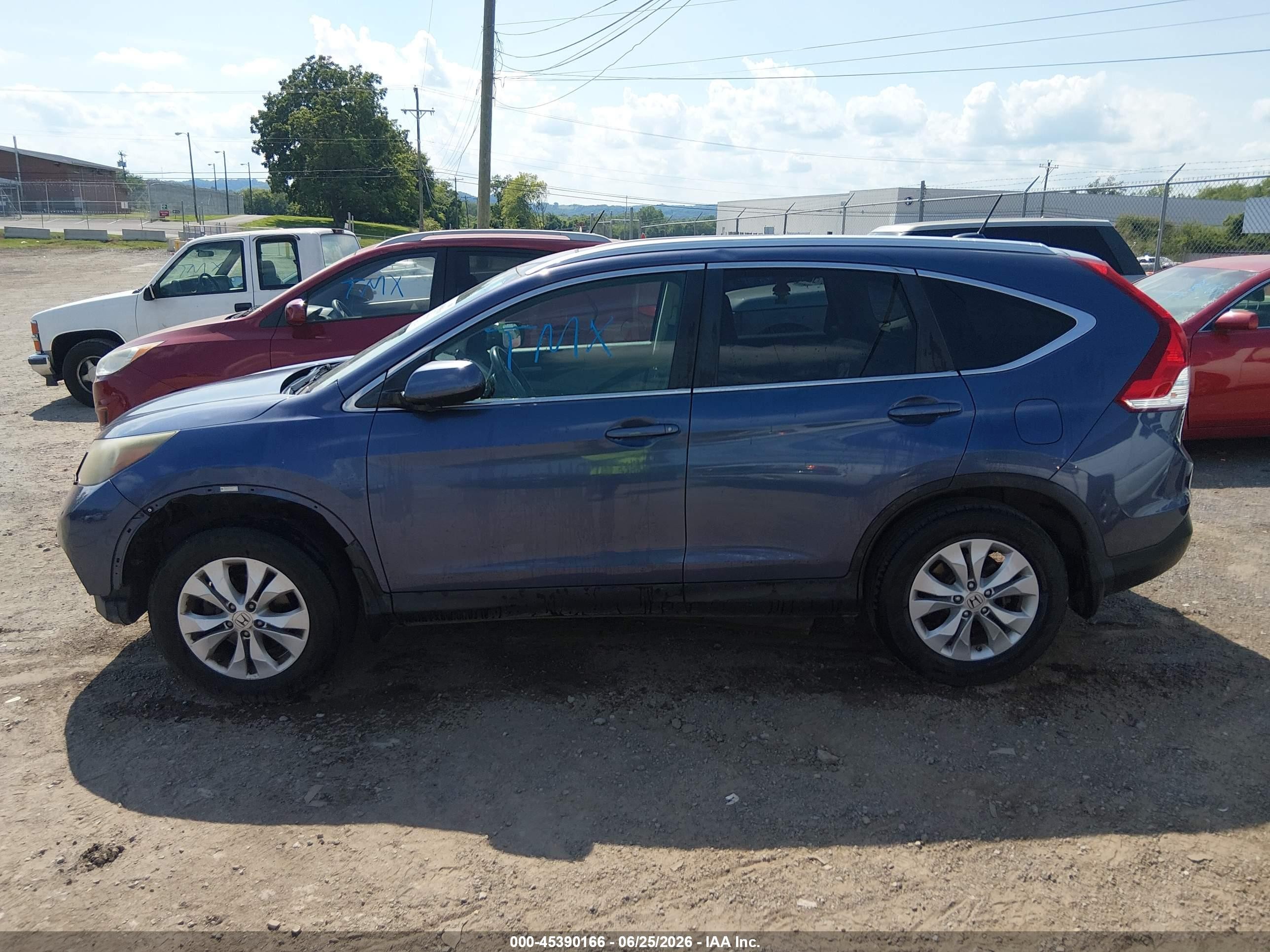 2013 Honda Cr-v Ex-l Blue vin: 5J6RM4H77DL038151