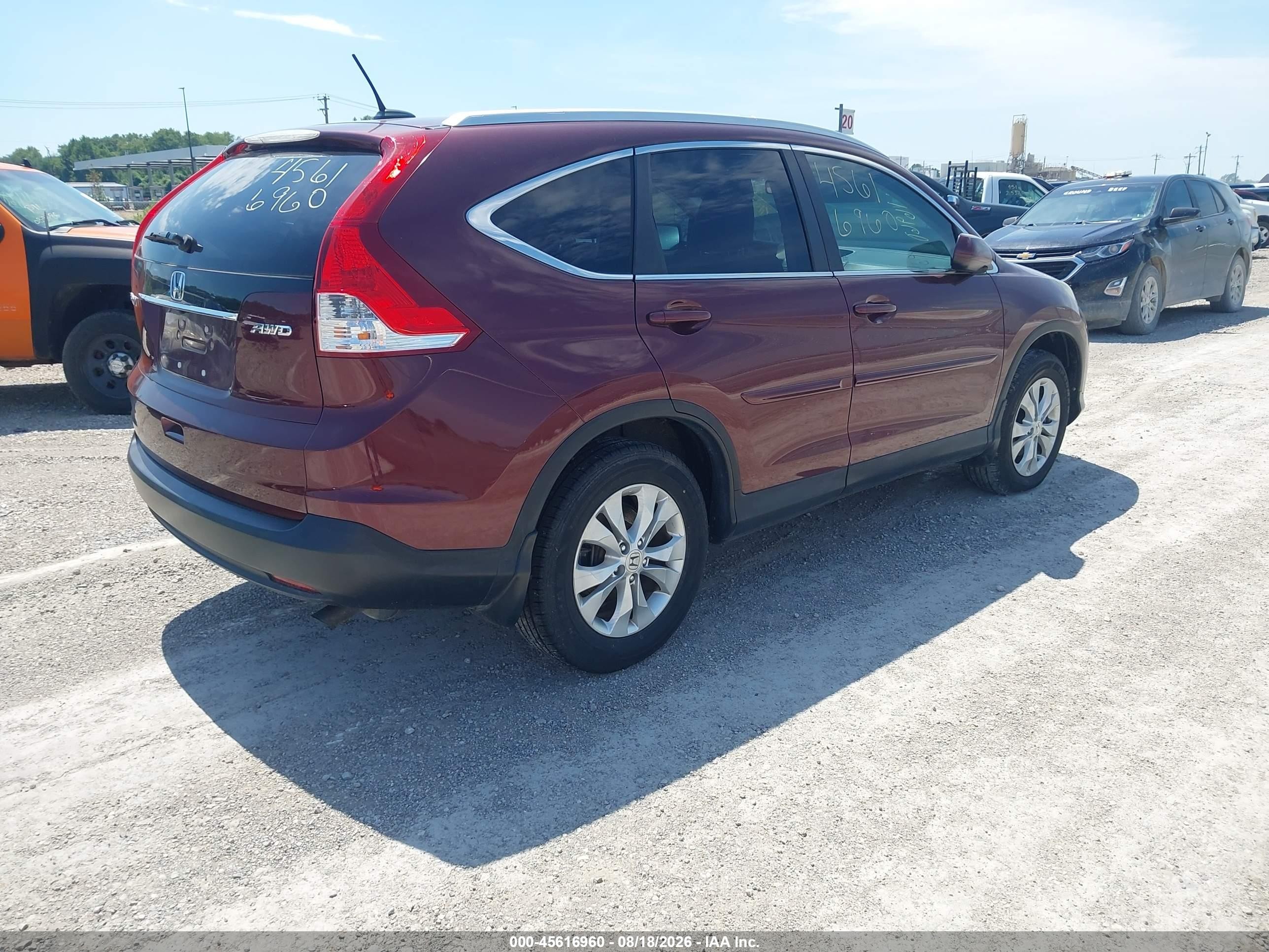 2013 Honda Cr-v Ex-l Бордовый vin: 5J6RM4H77DL046444