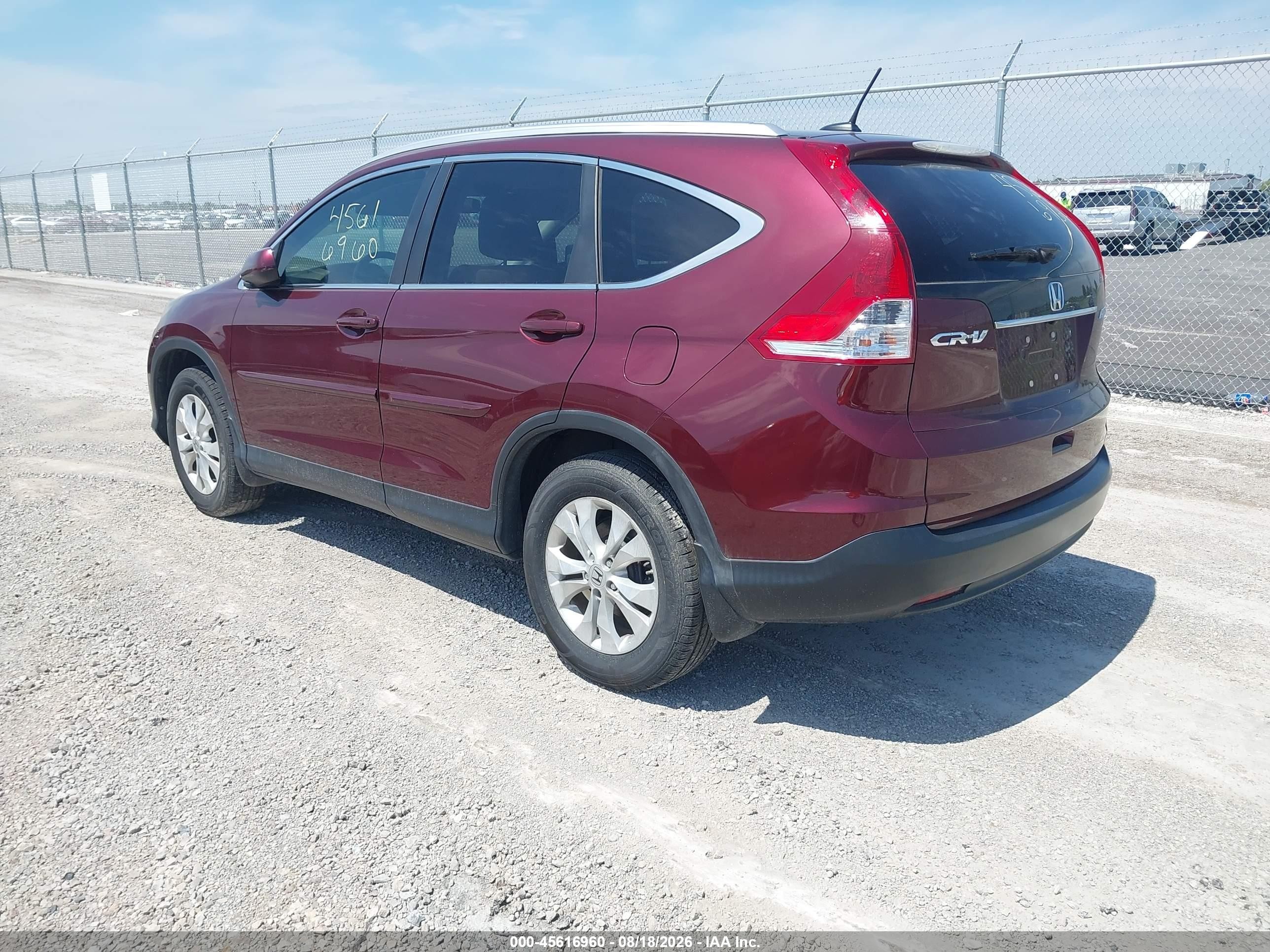 2013 Honda Cr-v Ex-l Бордовый vin: 5J6RM4H77DL046444