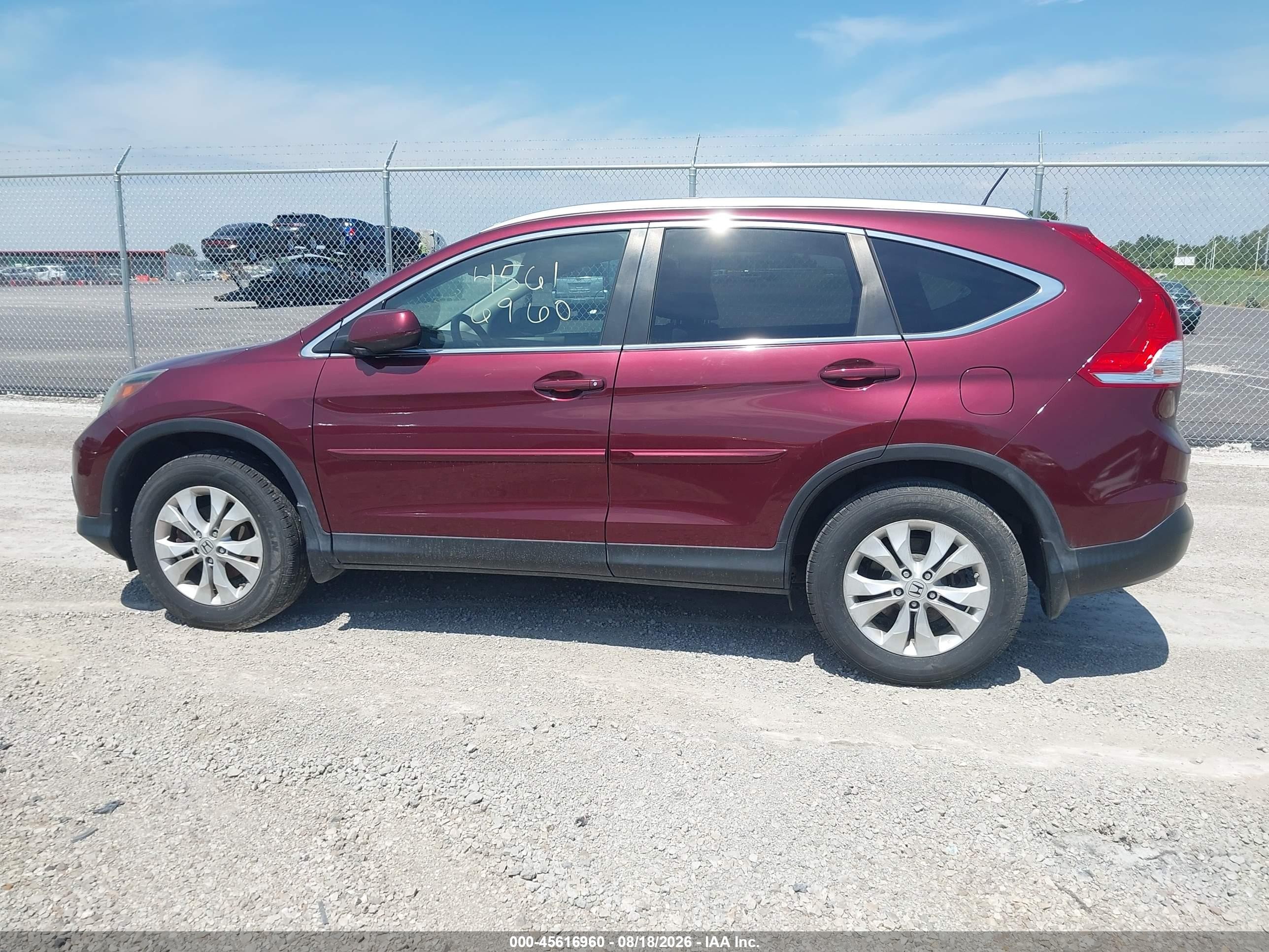2013 Honda Cr-v Ex-l Бордовый vin: 5J6RM4H77DL046444