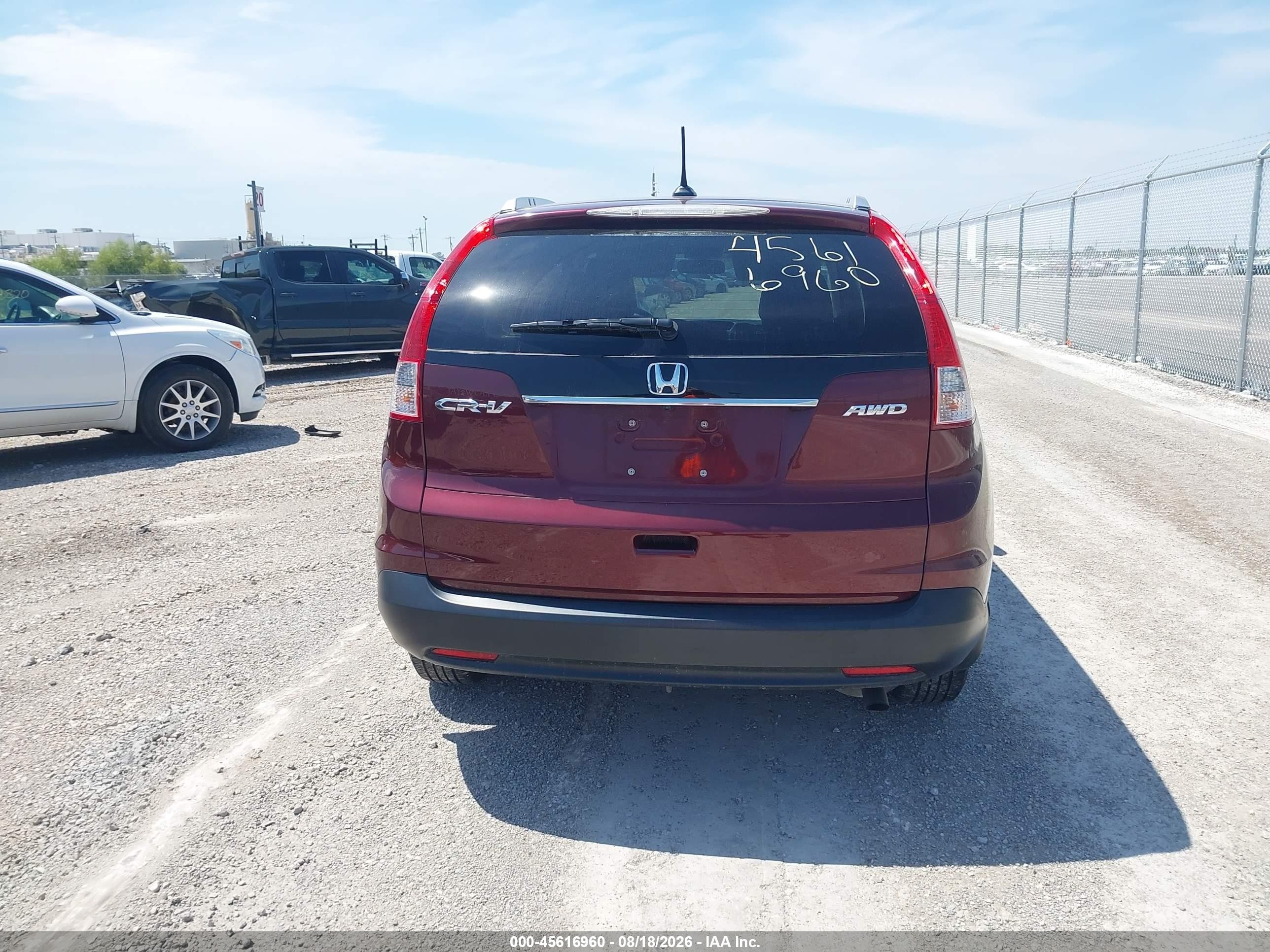2013 Honda Cr-v Ex-l Бордовый vin: 5J6RM4H77DL046444