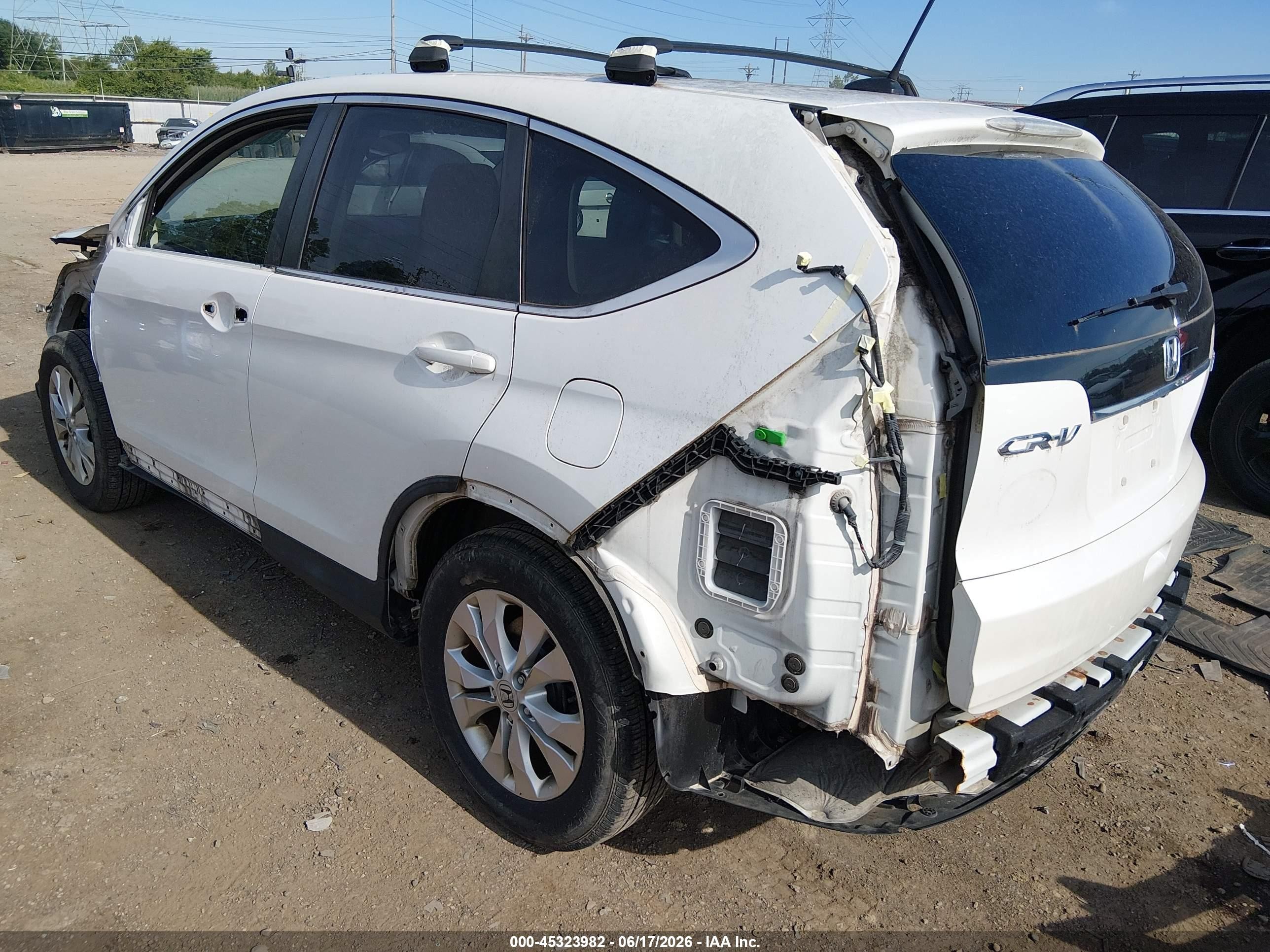 2013 Honda Cr-v Ex-l White vin: 5J6RM4H77DL056228