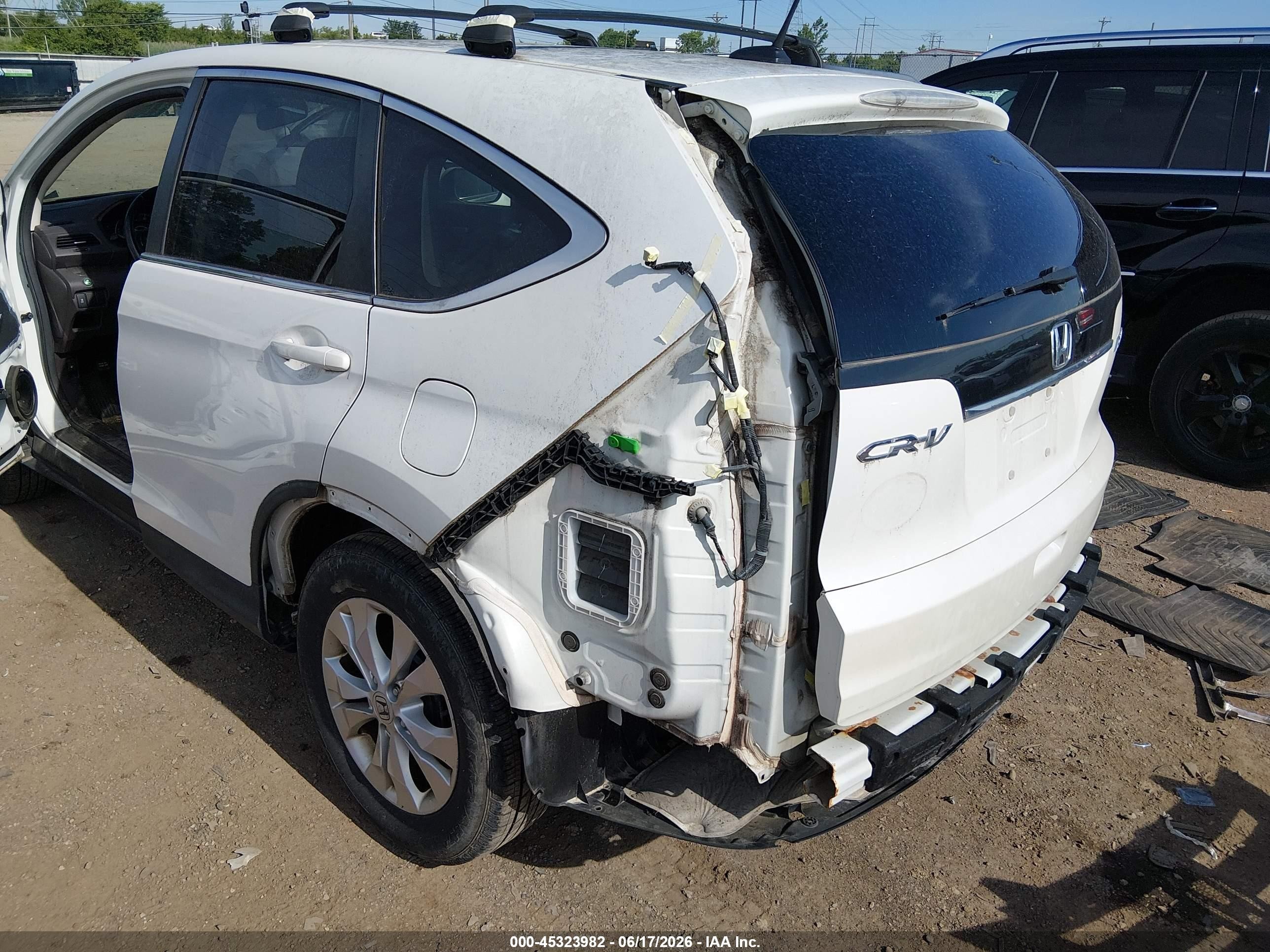 2013 Honda Cr-v Ex-l White vin: 5J6RM4H77DL056228