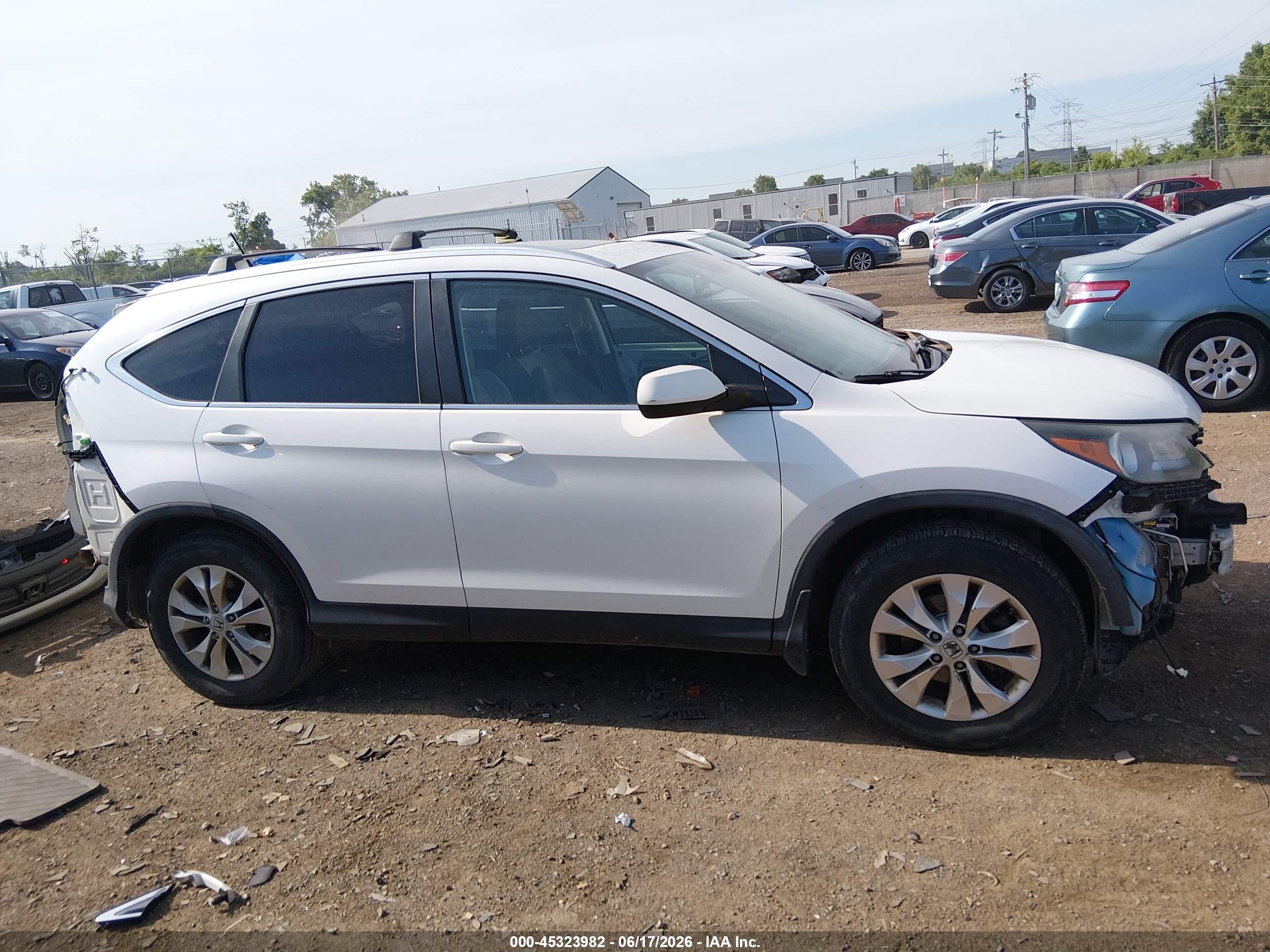 2013 Honda Cr-v Ex-l White vin: 5J6RM4H77DL056228