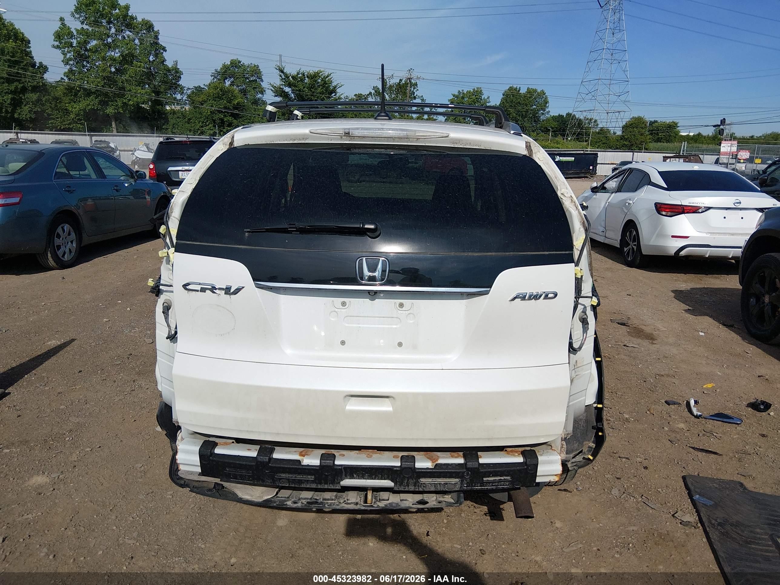 2013 Honda Cr-v Ex-l White vin: 5J6RM4H77DL056228
