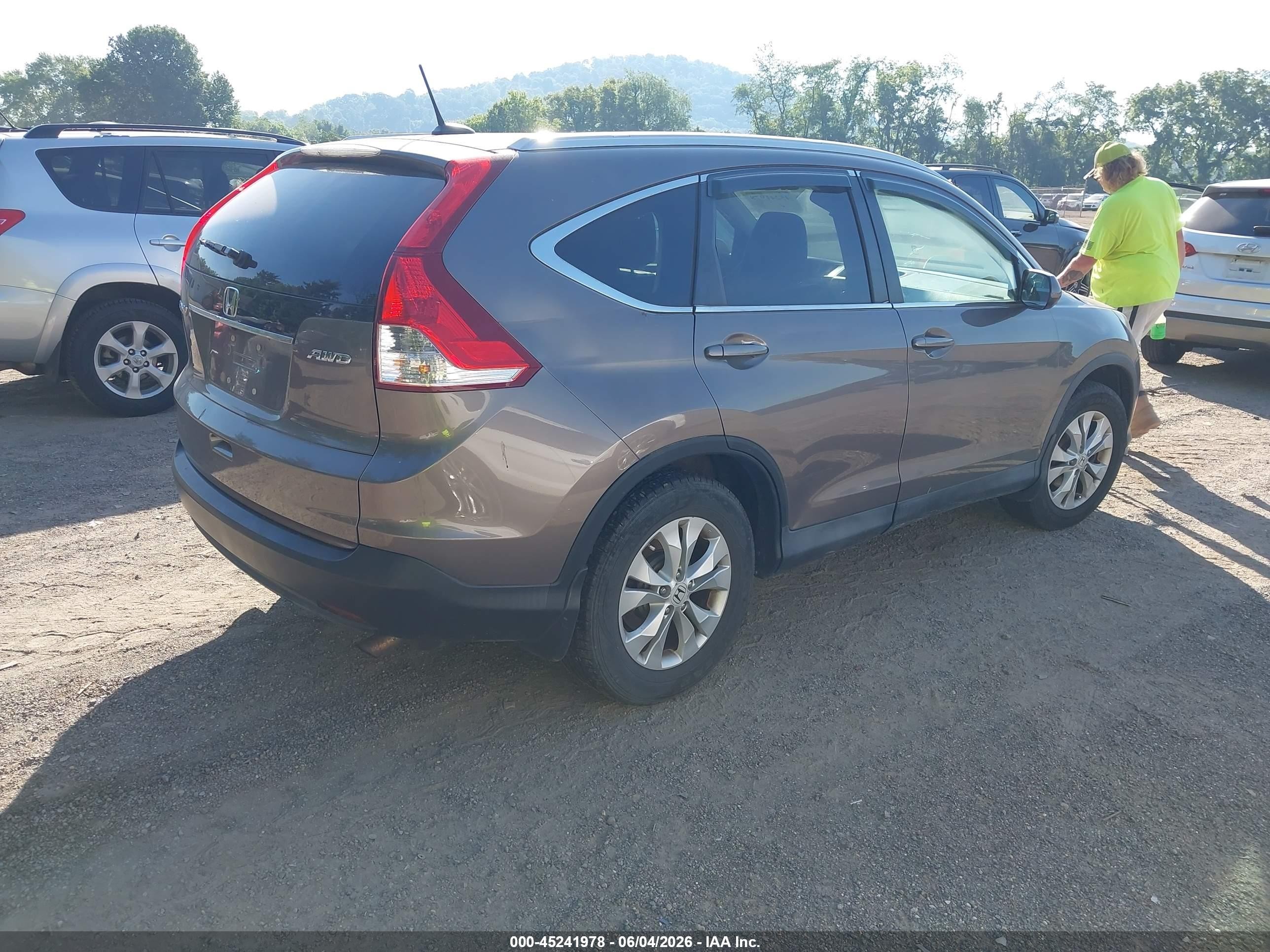 2013 Honda Cr-v Ex-l Brown vin: 5J6RM4H77DL063289