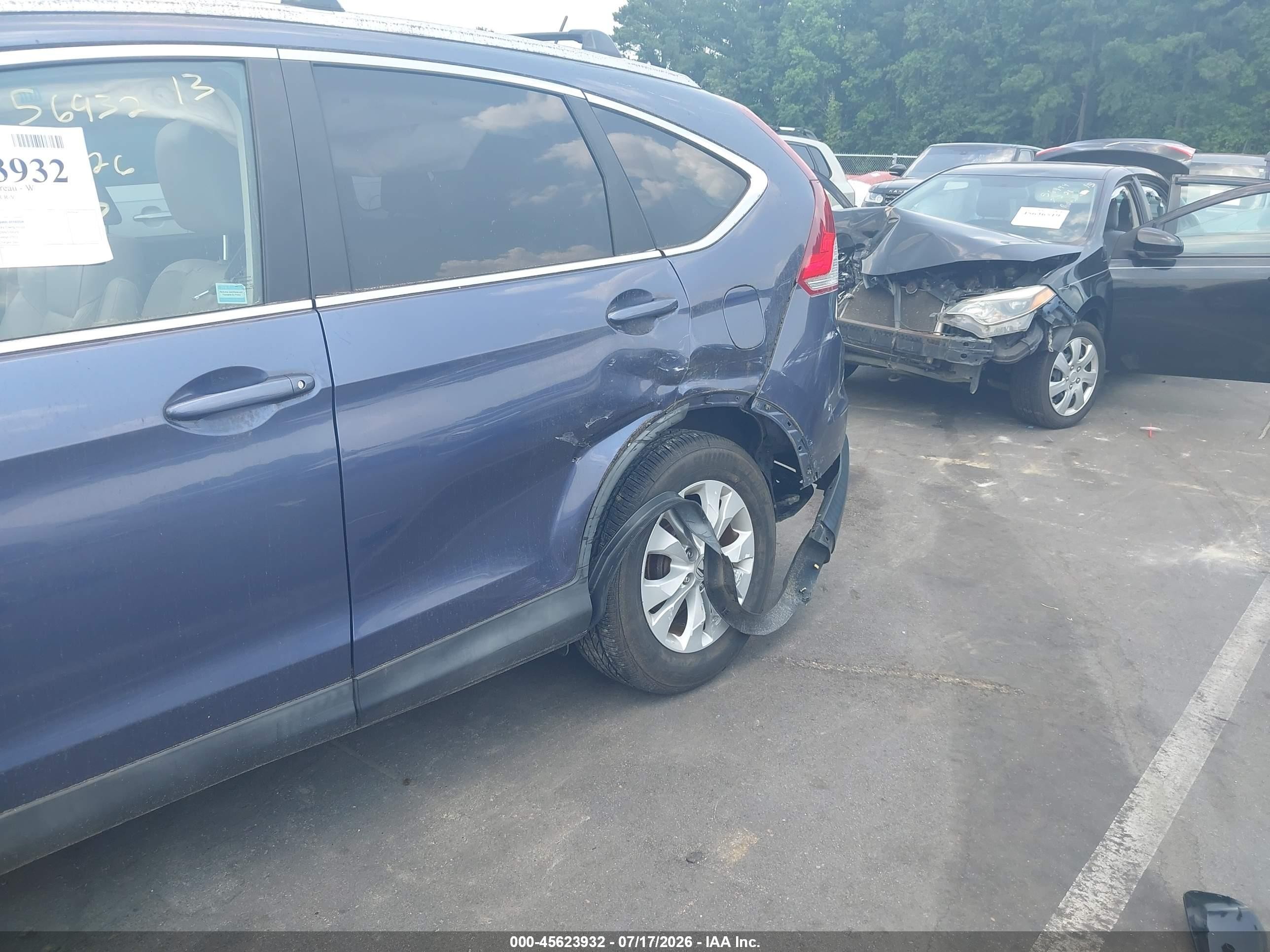 2013 Honda Cr-v Ex-l Blue vin: 5J6RM4H77DL063583