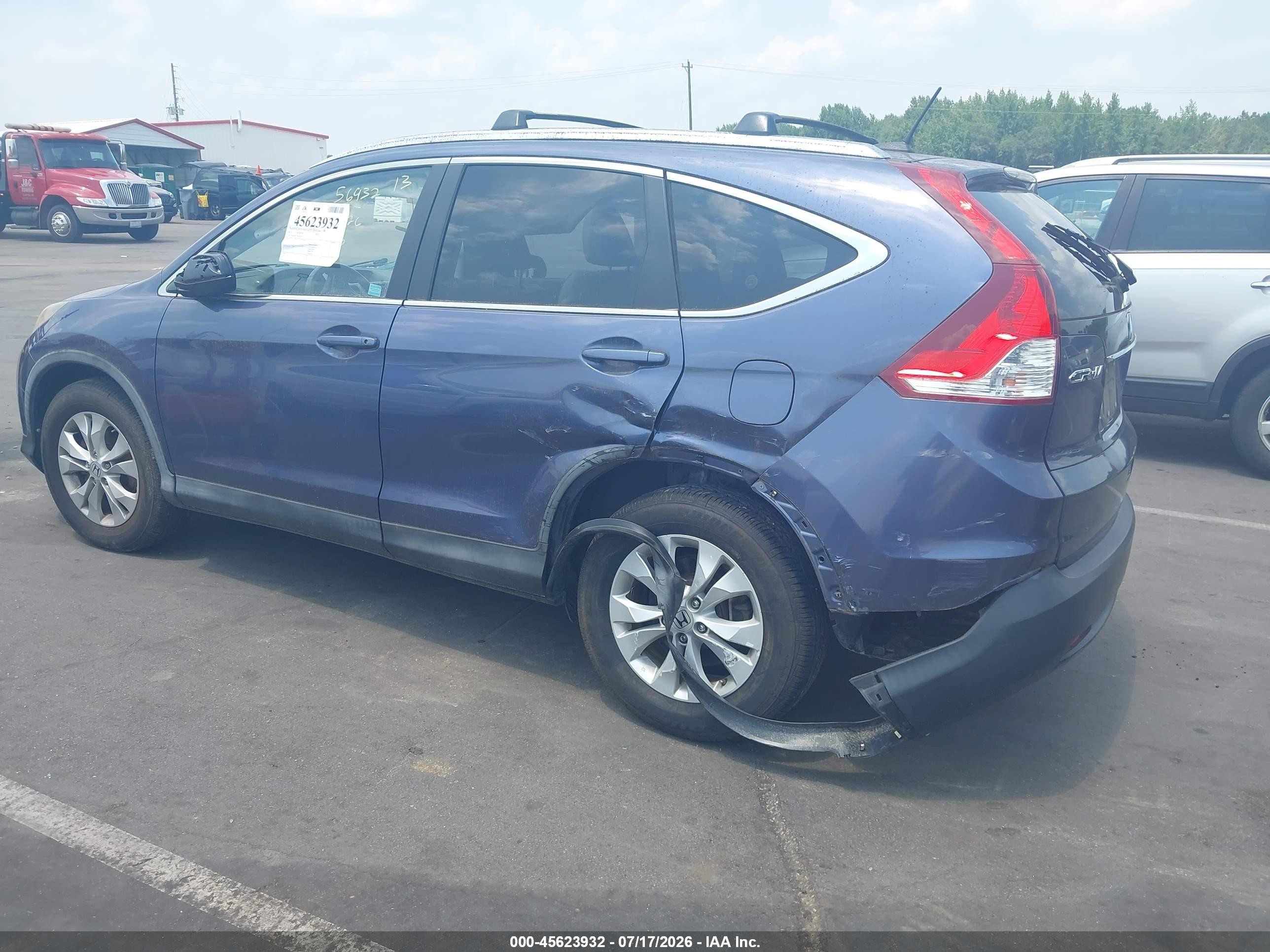 2013 Honda Cr-v Ex-l Blue vin: 5J6RM4H77DL063583