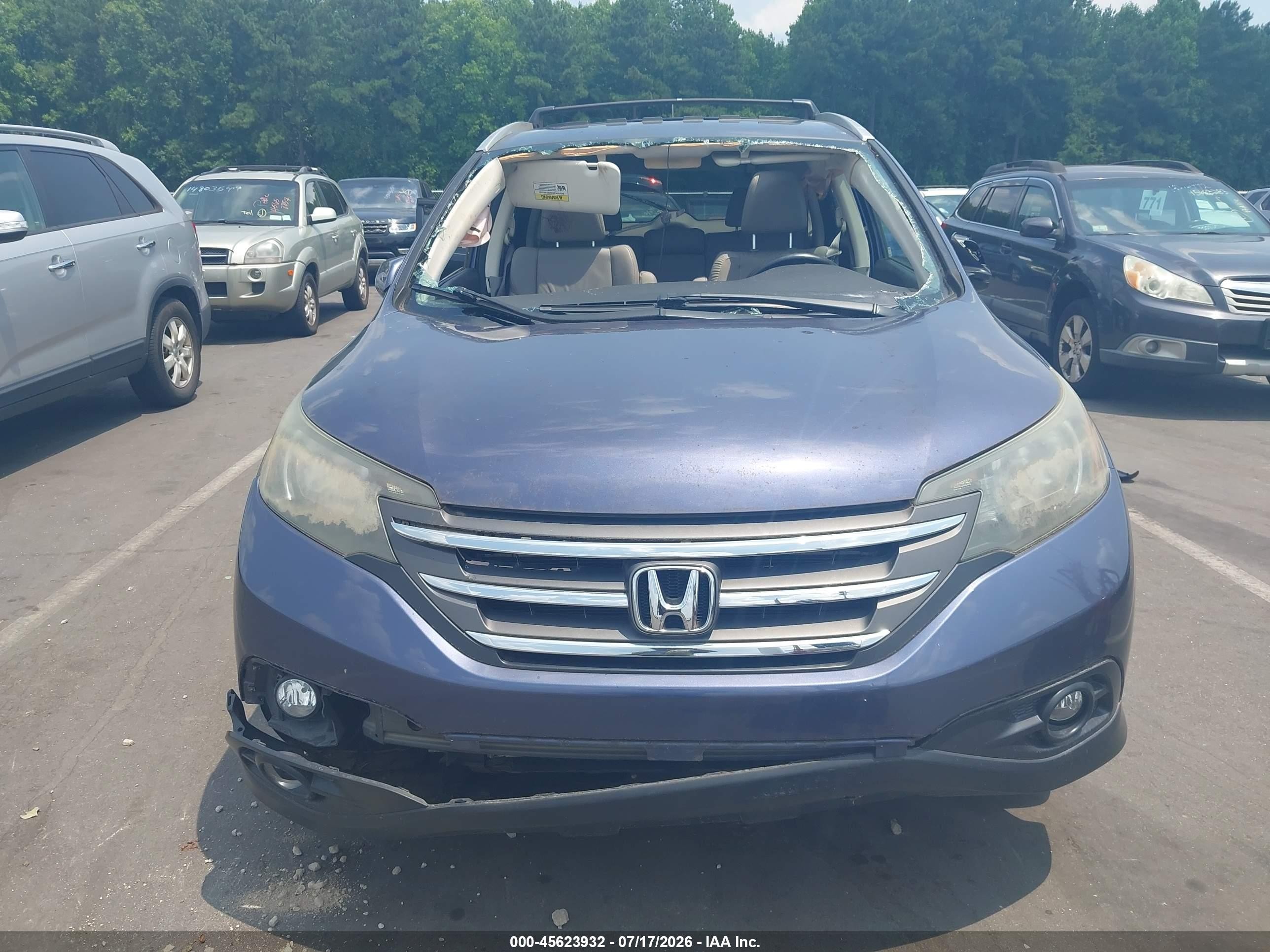 2013 Honda Cr-v Ex-l Blue vin: 5J6RM4H77DL063583