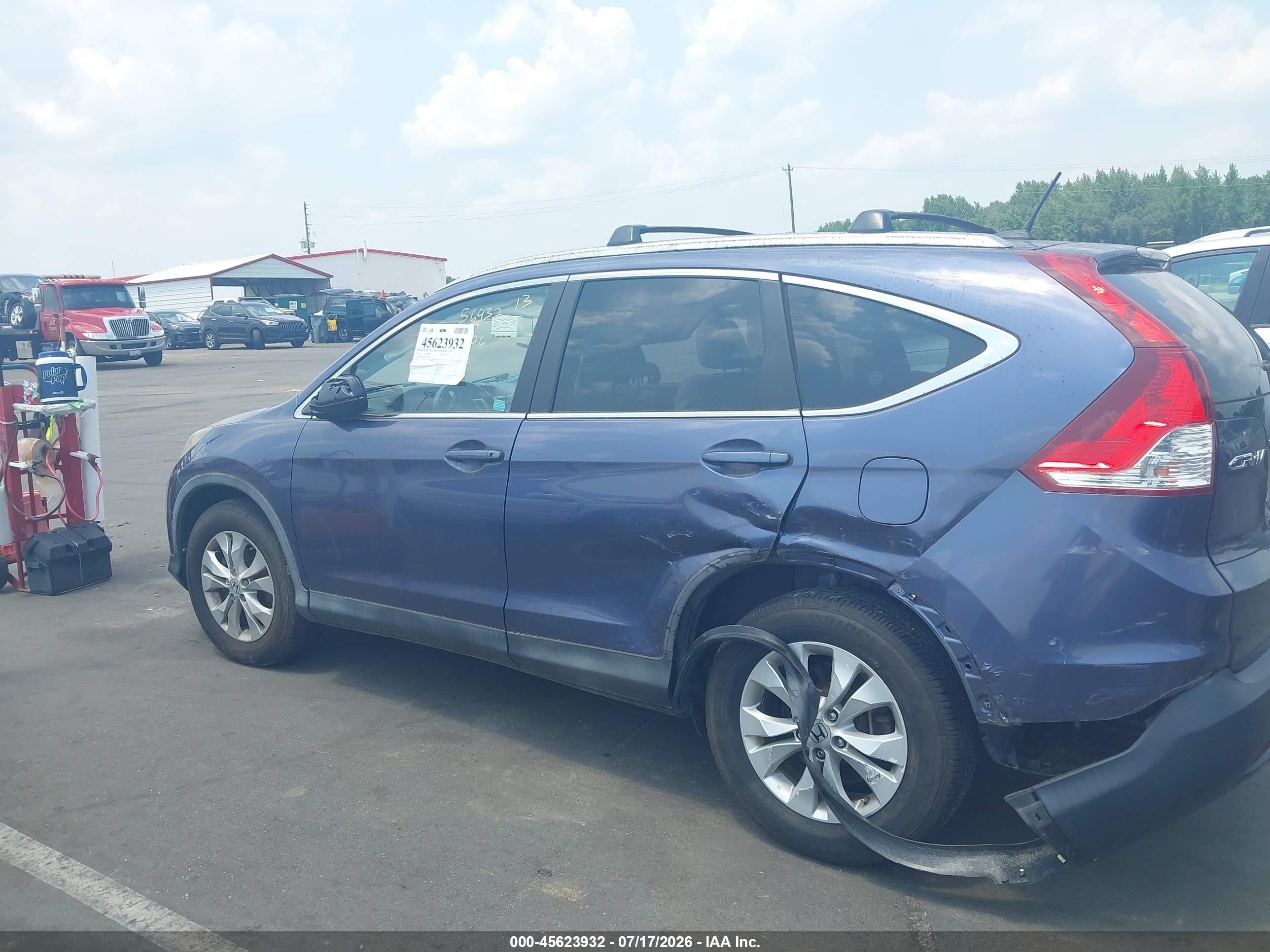 2013 Honda Cr-v Ex-l Blue vin: 5J6RM4H77DL063583