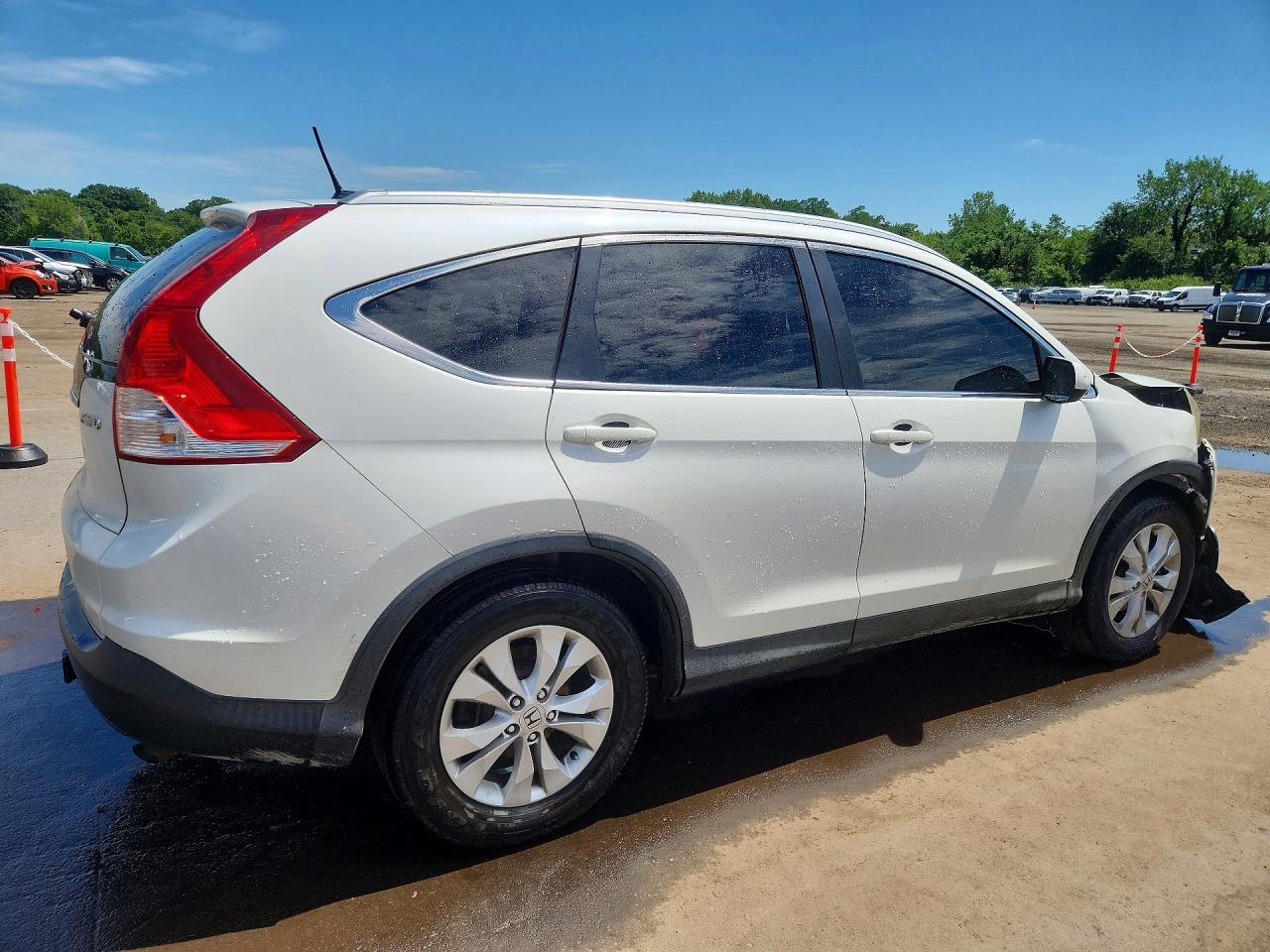 2014 Honda Cr-v Exl White vin: 5J6RM4H77EL012571