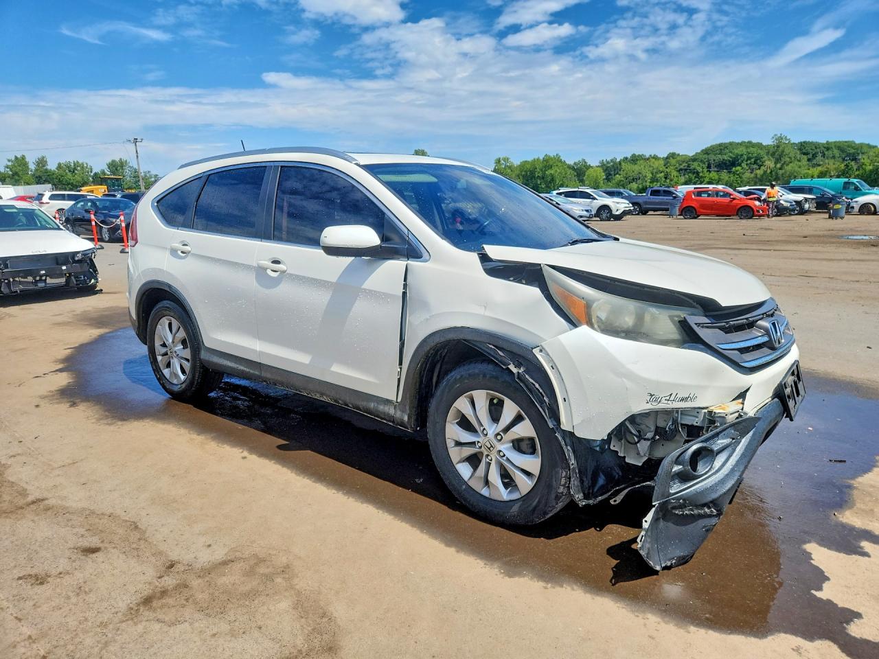 2014 Honda Cr-v Exl White vin: 5J6RM4H77EL012571