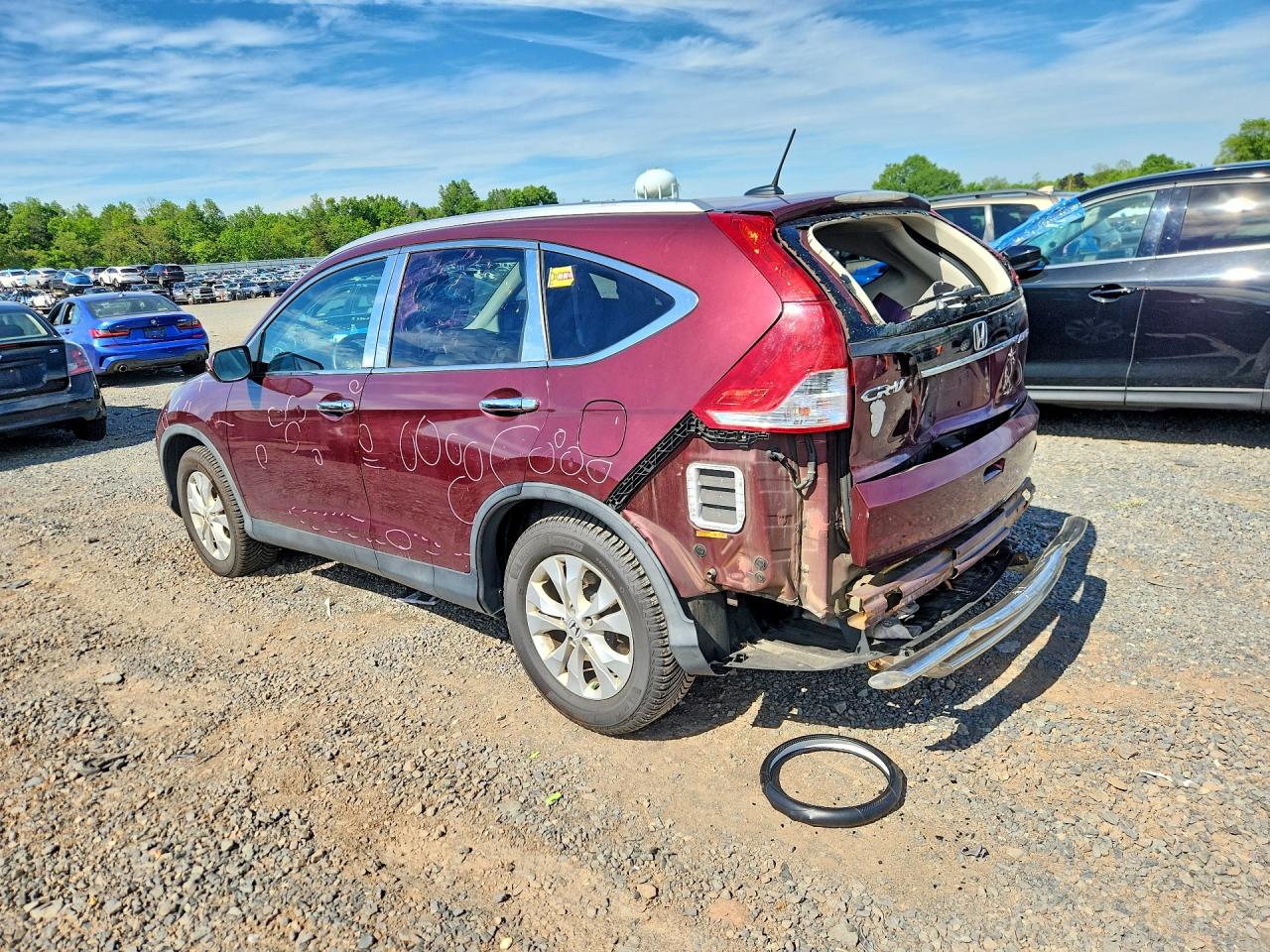 2014 Honda Cr-v Exl Burgundy vin: 5J6RM4H77EL019262