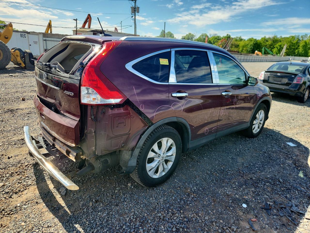 2014 Honda Cr-v Exl Burgundy vin: 5J6RM4H77EL019262