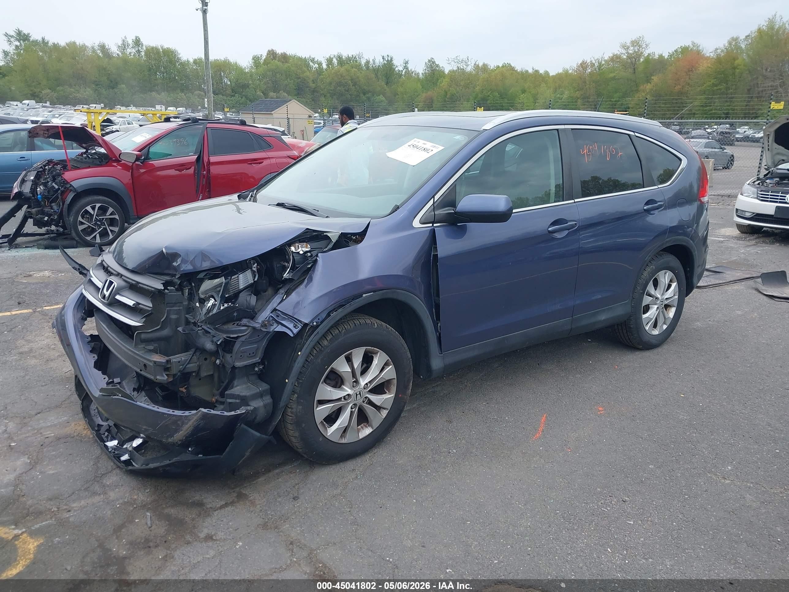 2014 Honda Cr-v Ex-l Синий vin: 5J6RM4H77EL024431