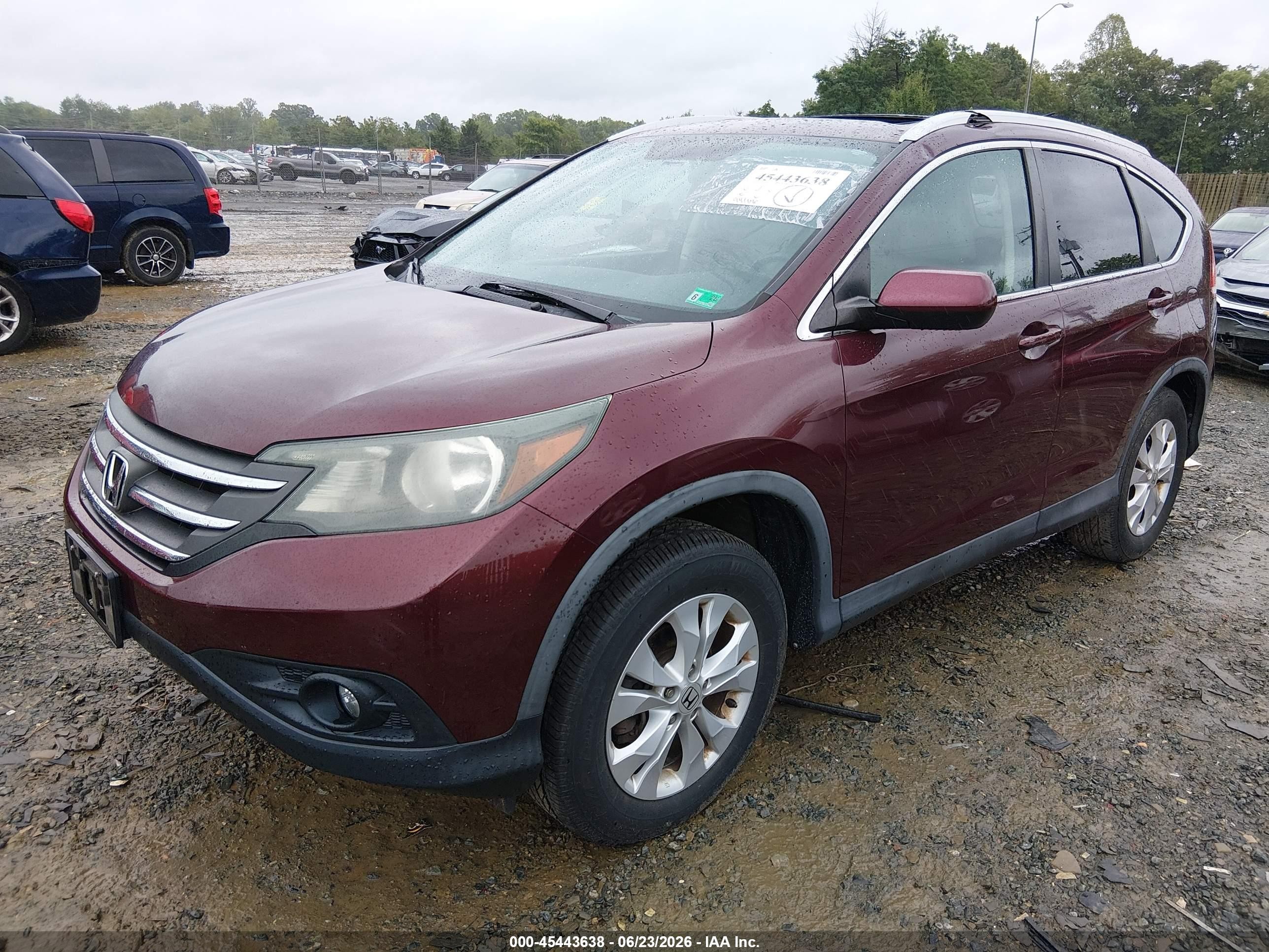 2014 Honda Cr-v Ex-l Maroon vin: 5J6RM4H77EL031427