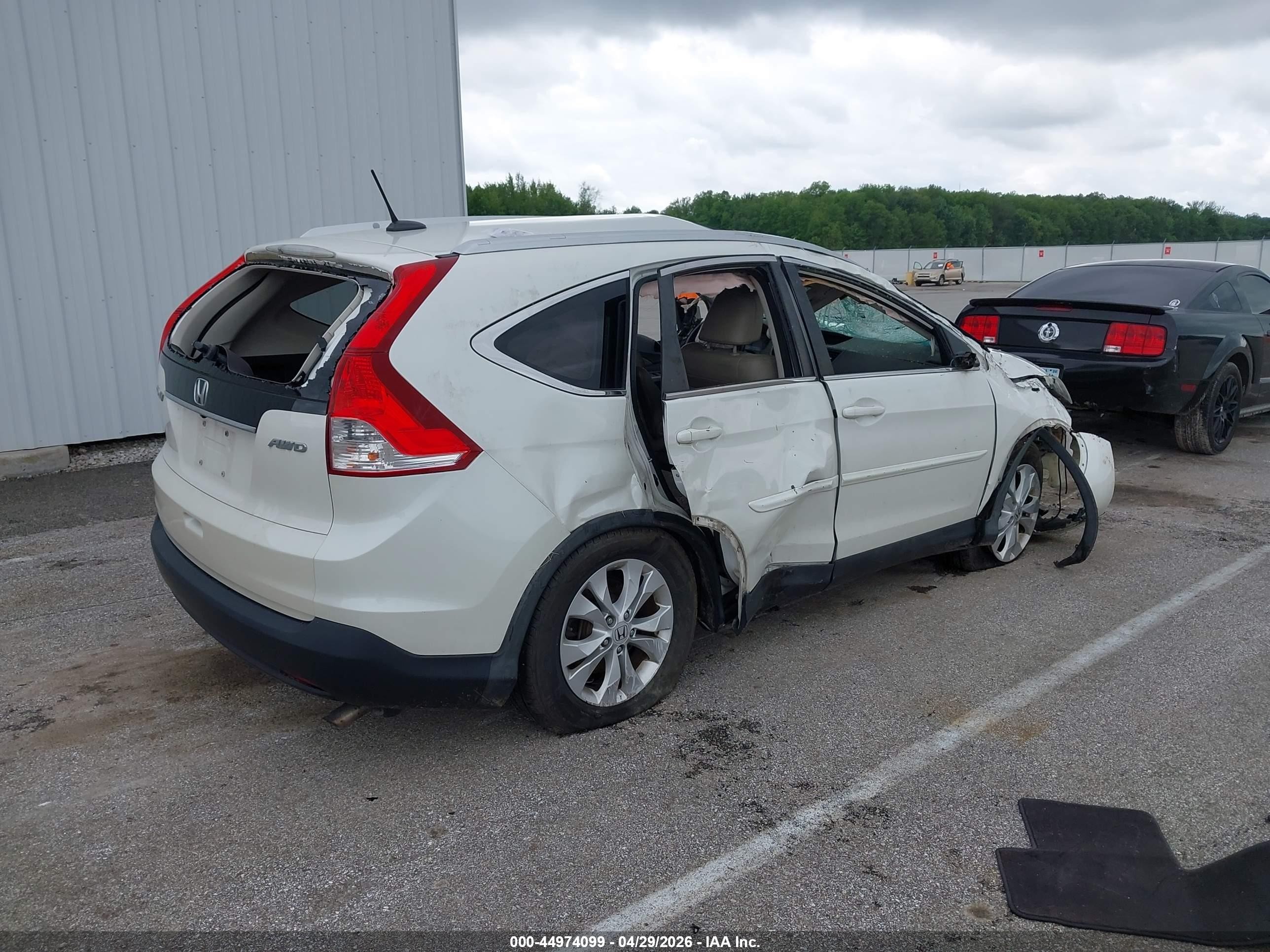 2014 Honda Cr-v Ex-l White vin: 5J6RM4H77EL041732