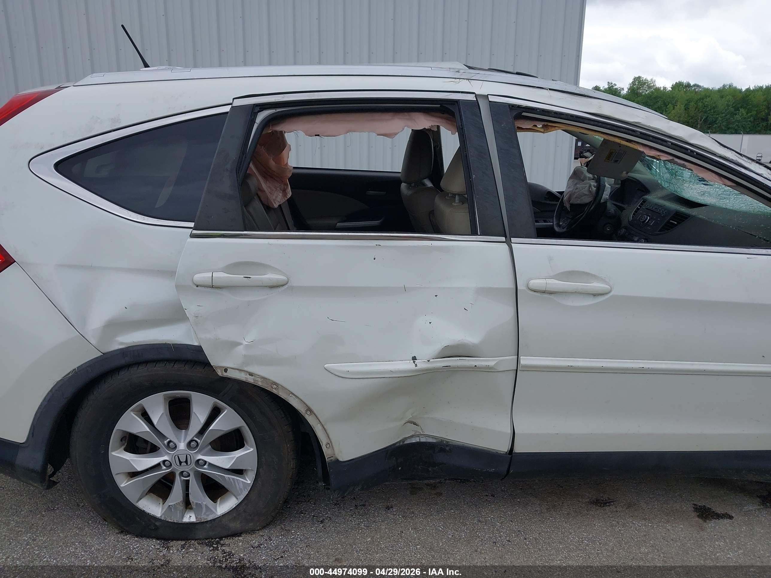 2014 Honda Cr-v Ex-l White vin: 5J6RM4H77EL041732