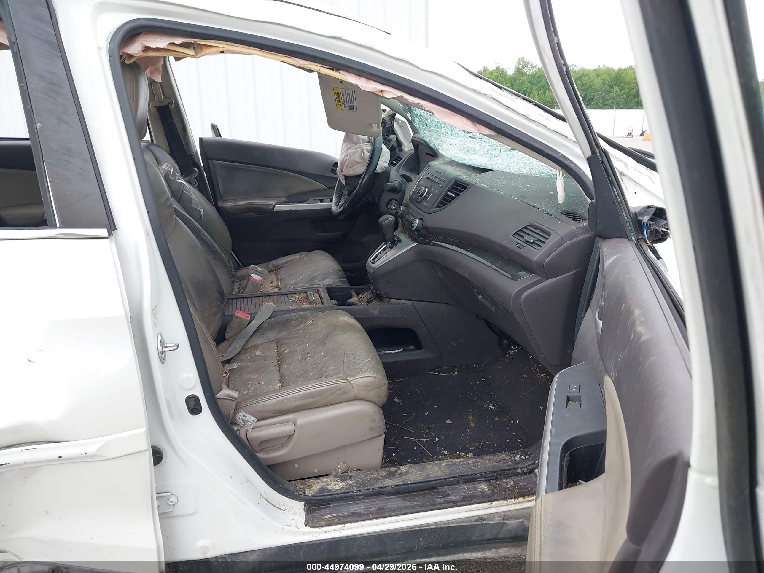 2014 Honda Cr-v Ex-l White vin: 5J6RM4H77EL041732