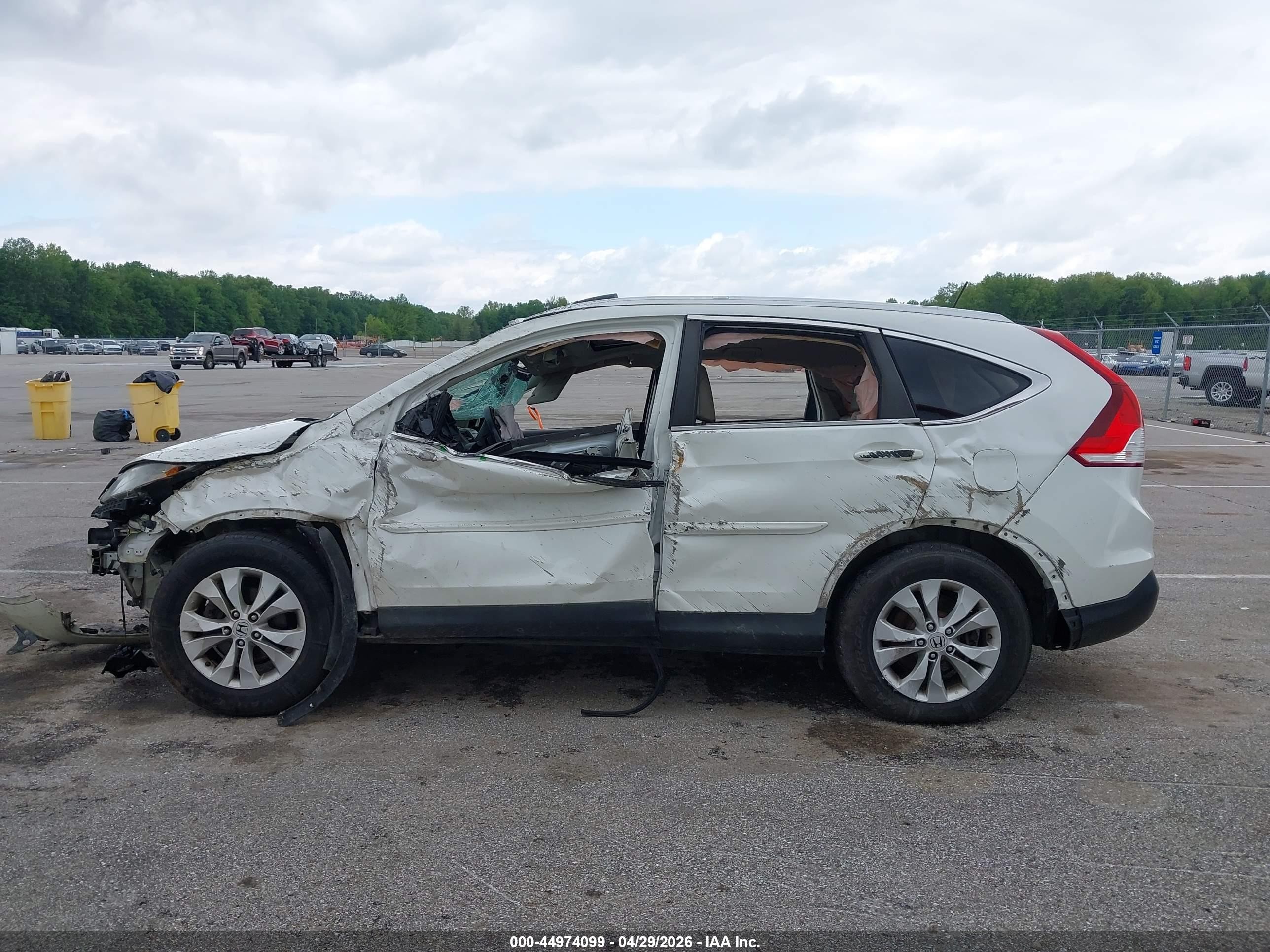 2014 Honda Cr-v Ex-l White vin: 5J6RM4H77EL041732