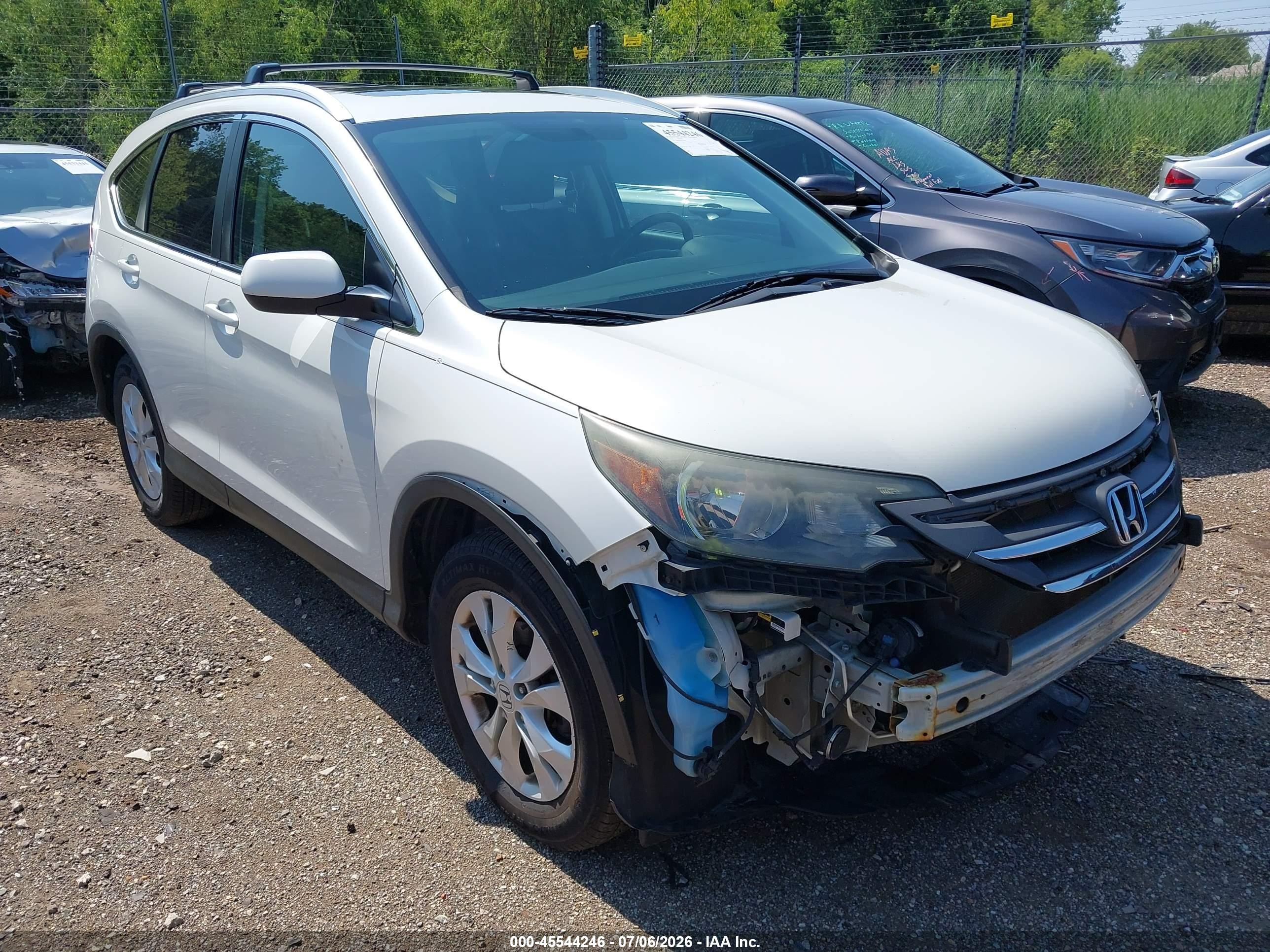 2014 Honda Cr-v Ex-l White vin: 5J6RM4H77EL043609