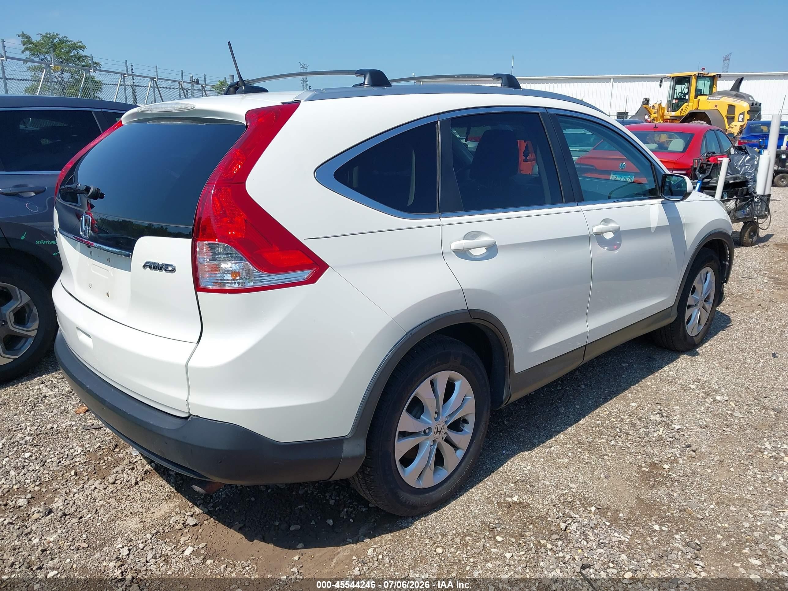 2014 Honda Cr-v Ex-l White vin: 5J6RM4H77EL043609