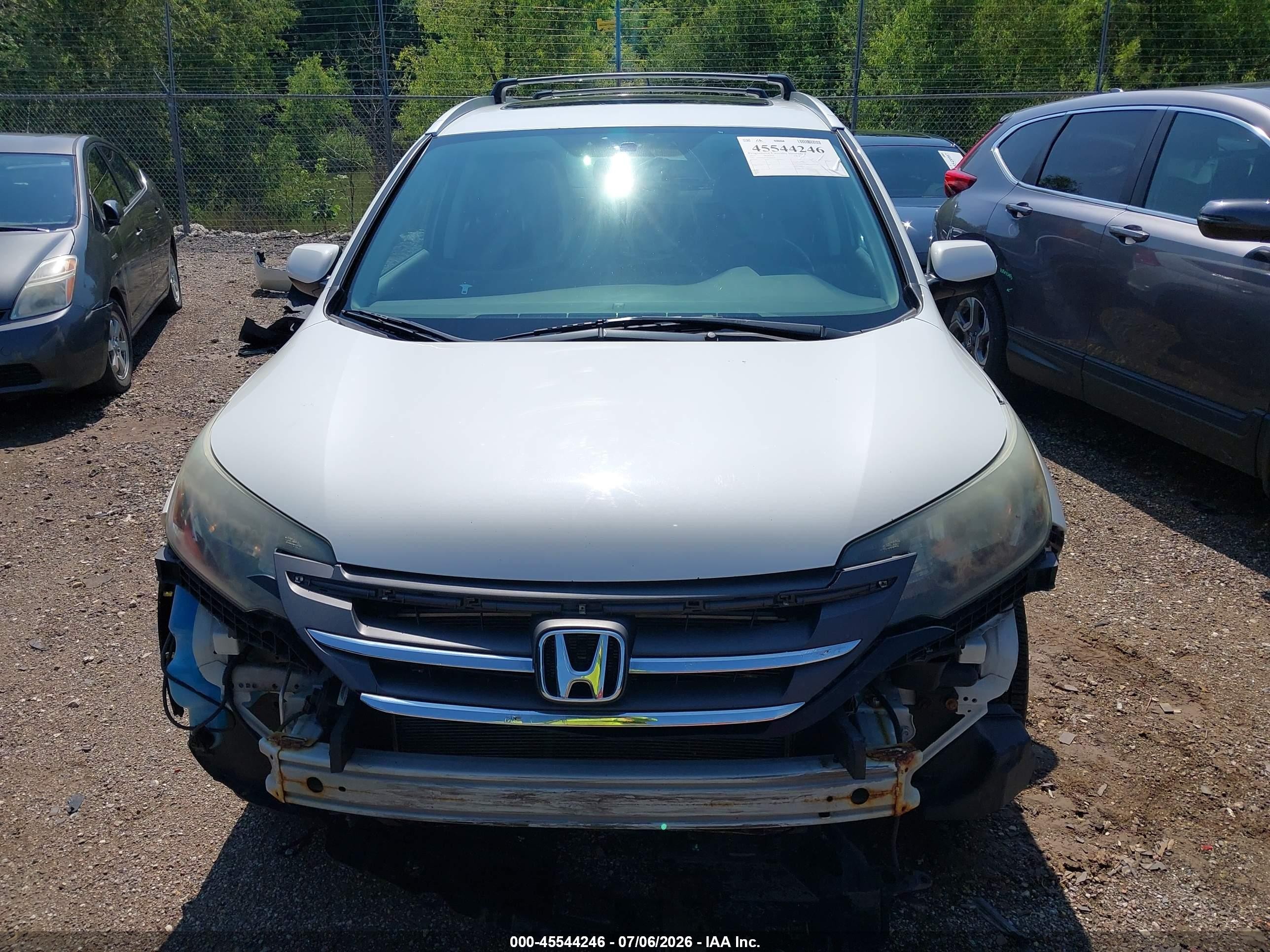 2014 Honda Cr-v Ex-l White vin: 5J6RM4H77EL043609