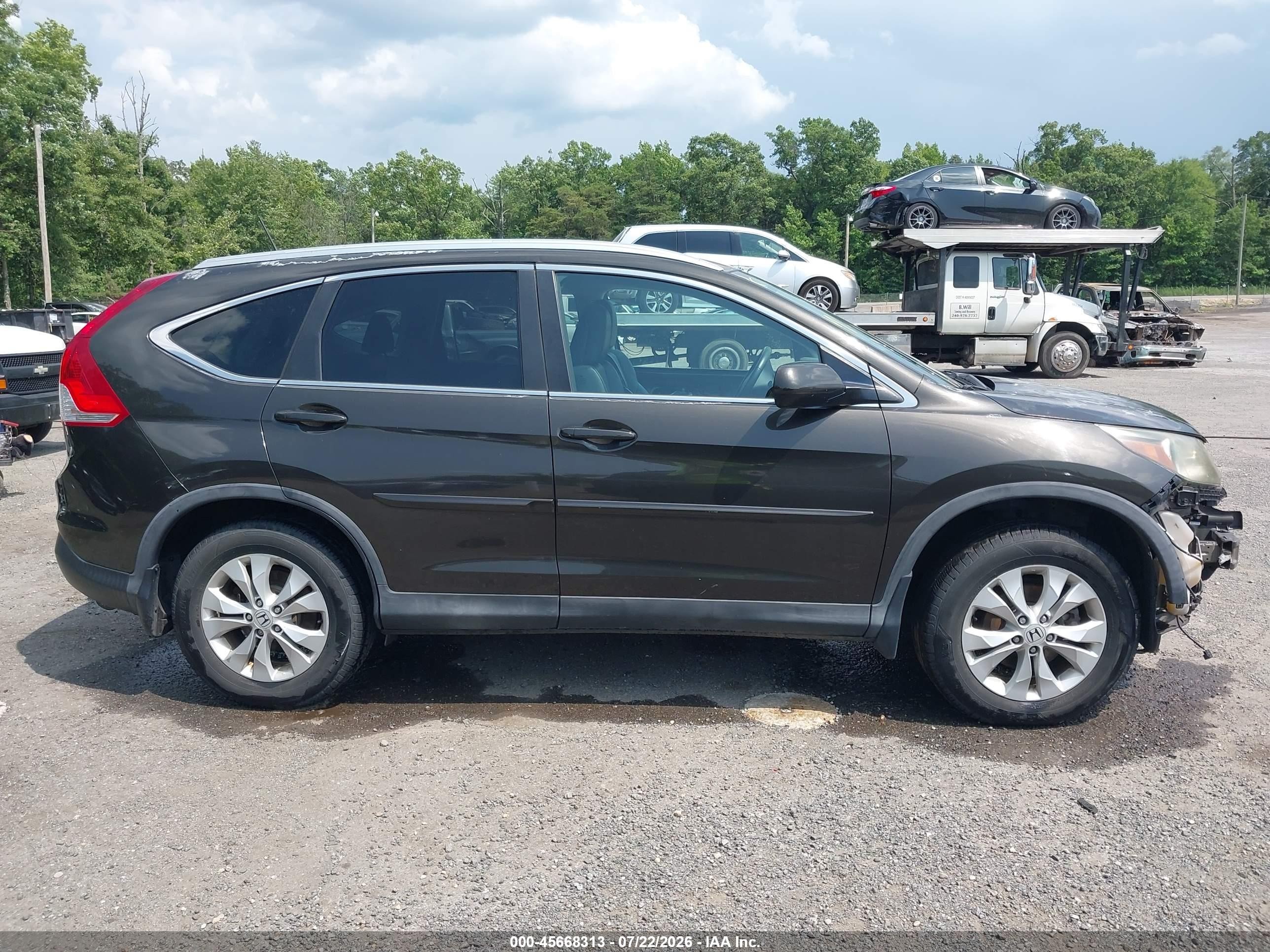2014 Honda Cr-v Ex-l Gray vin: 5J6RM4H77EL044758