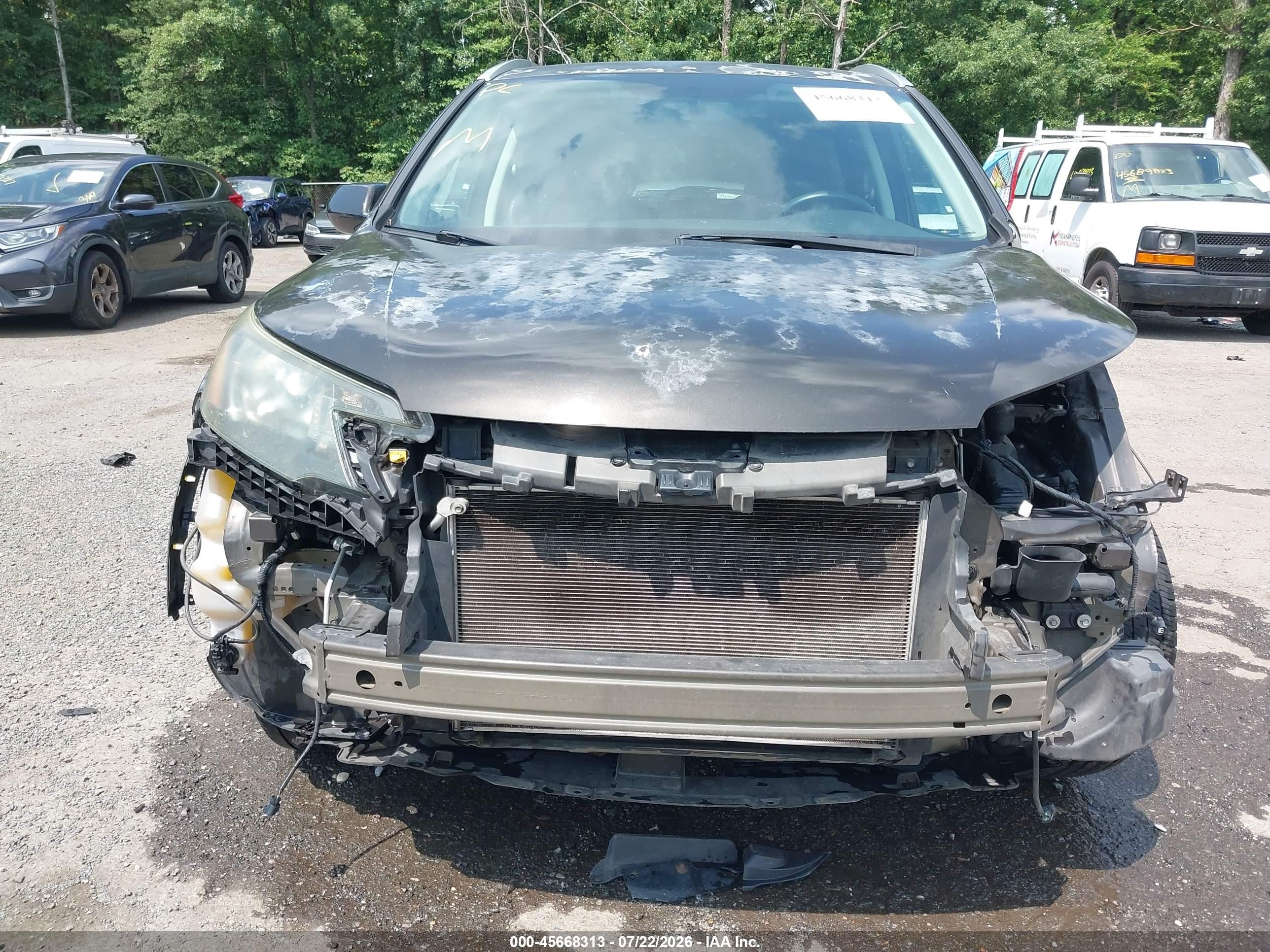 2014 Honda Cr-v Ex-l Gray vin: 5J6RM4H77EL044758